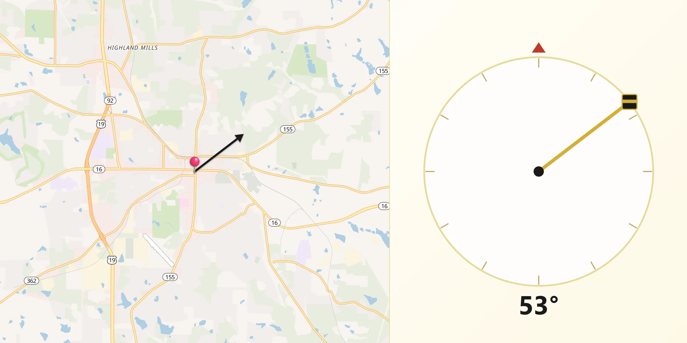 Qibla Direction from Griffin