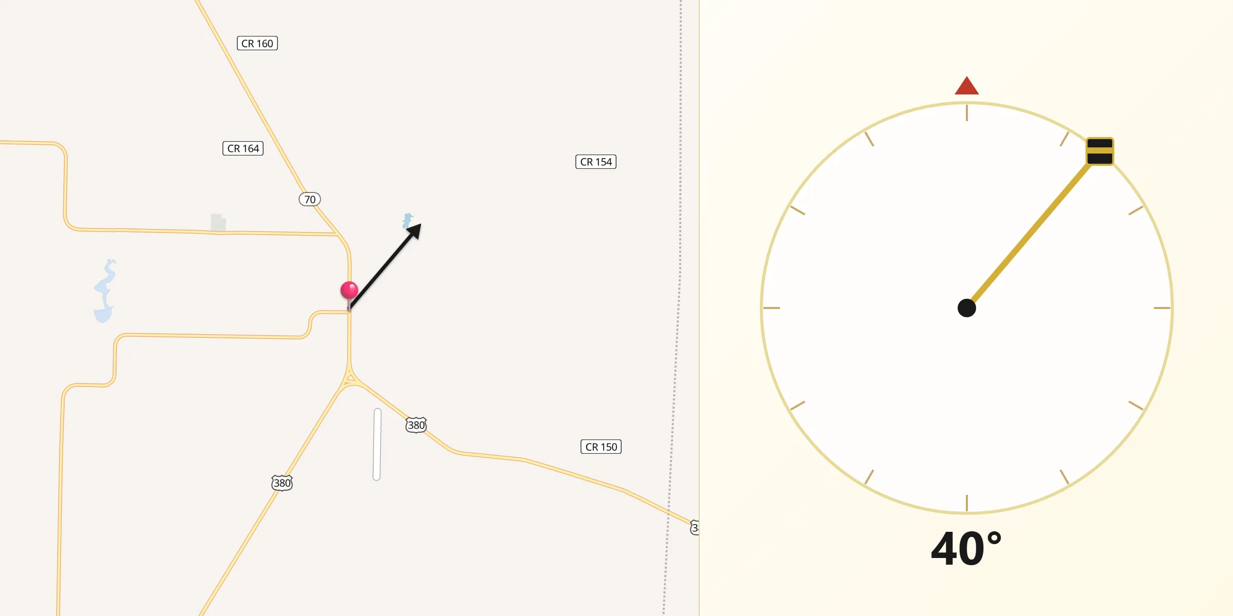 Qibla Direction from Jayton