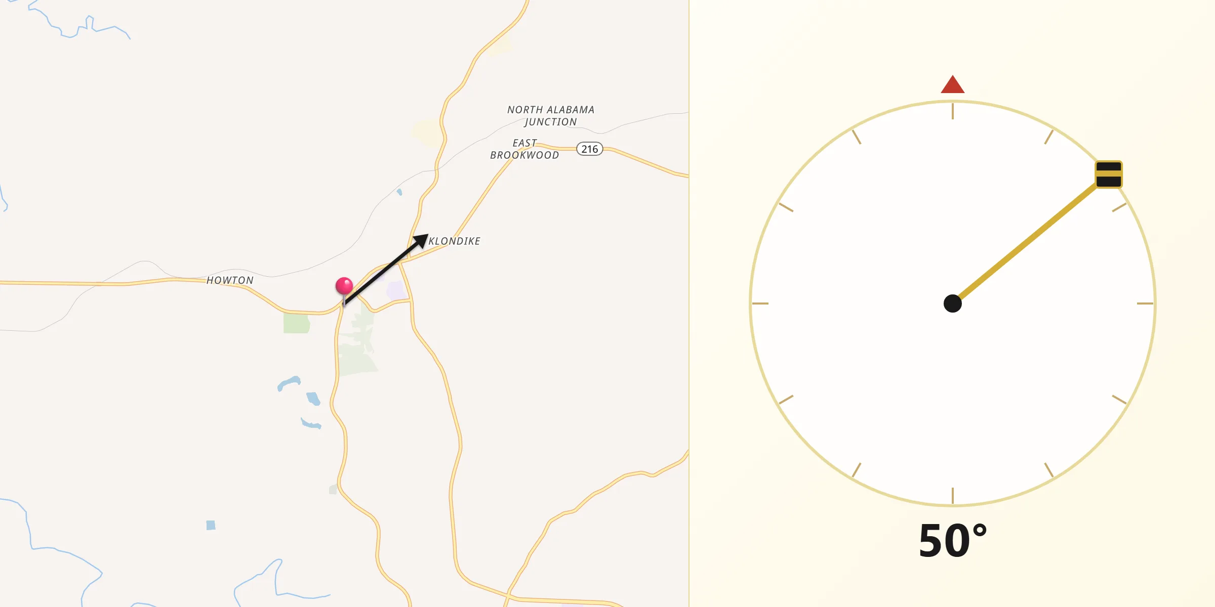 Qibla Direction from Brookwood