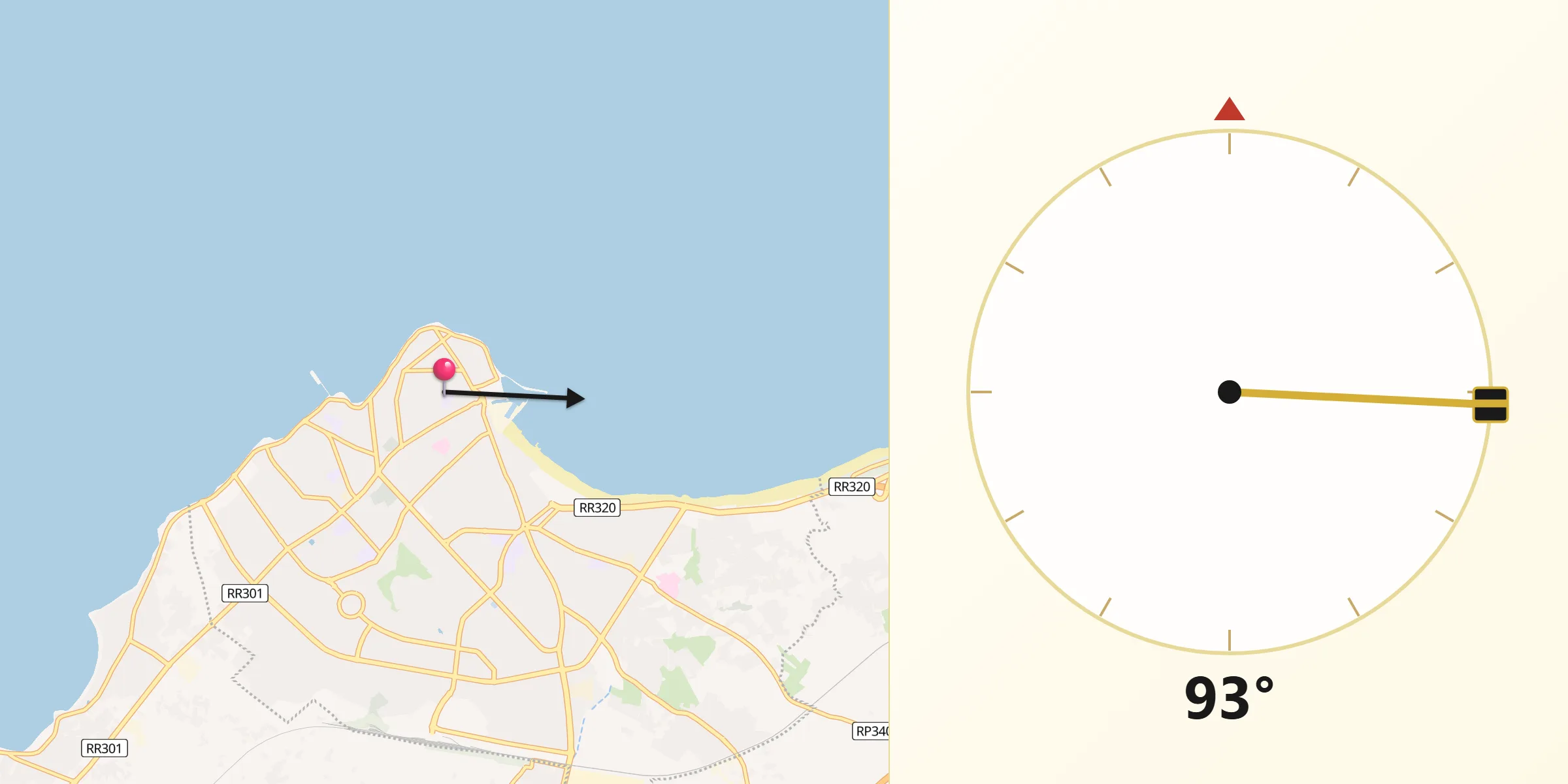 اتجاه القبلة من الجديدة
