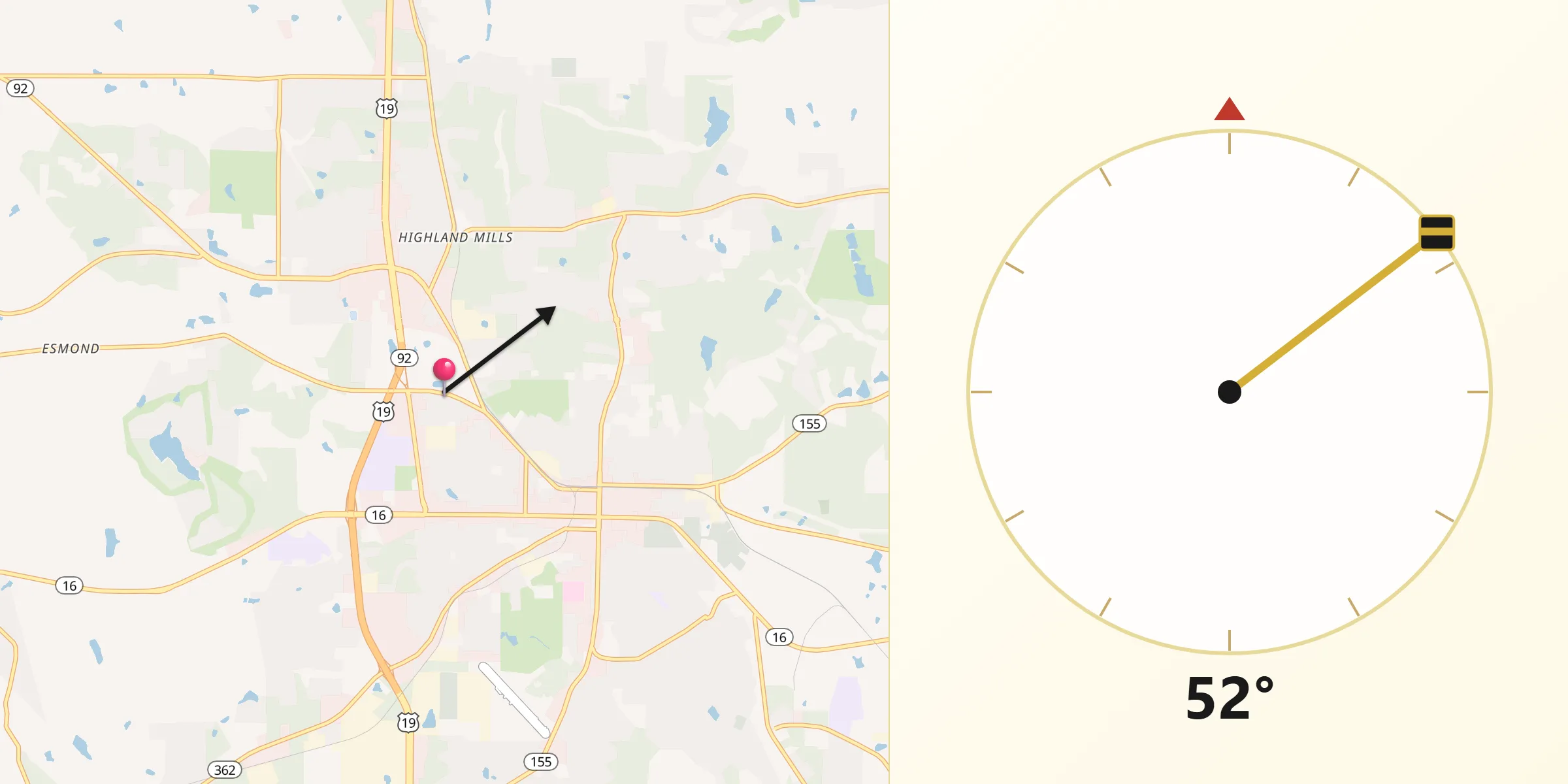 Qibla Direction from Spalding