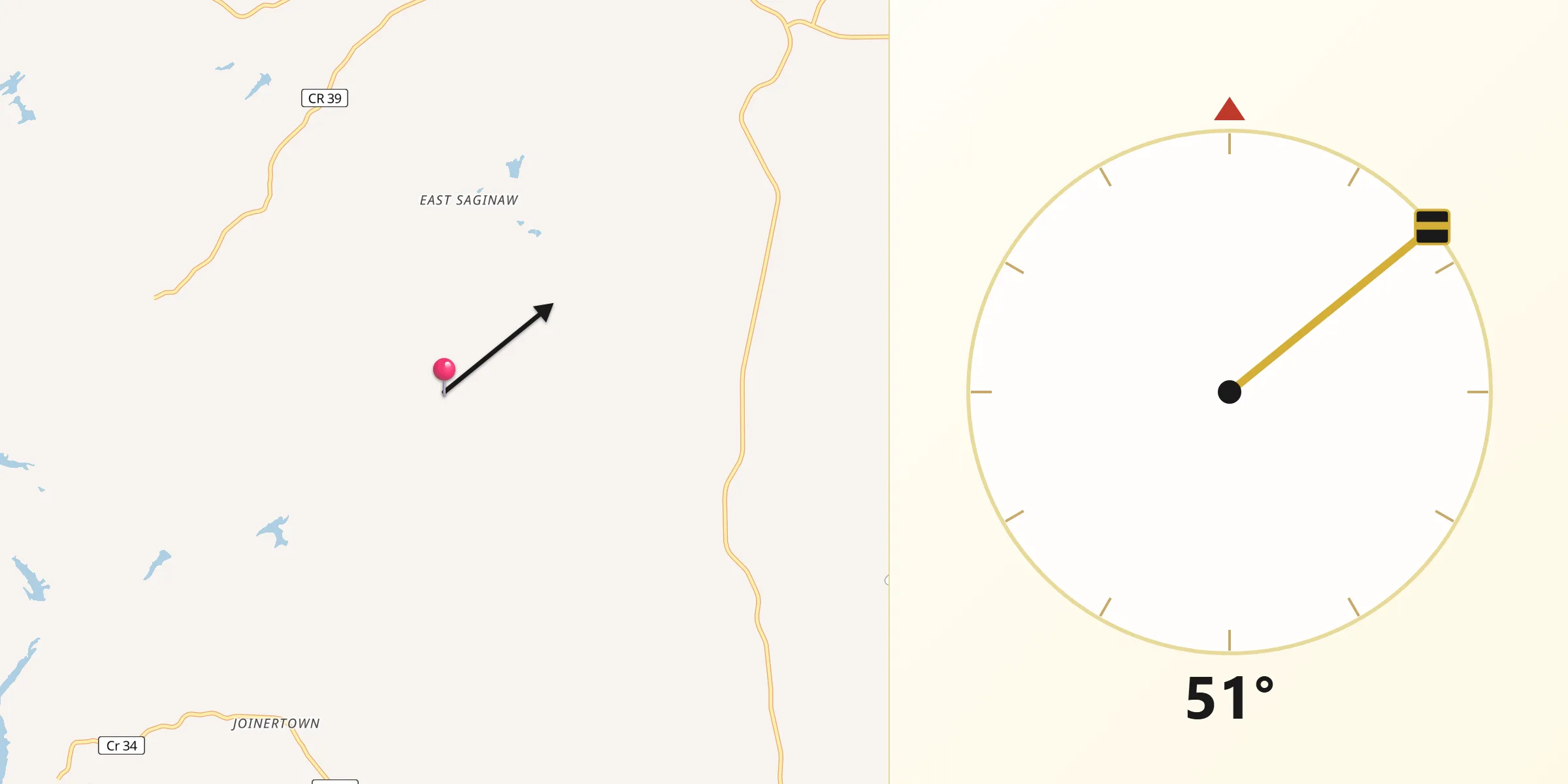 Qibla Direction from Shelby County