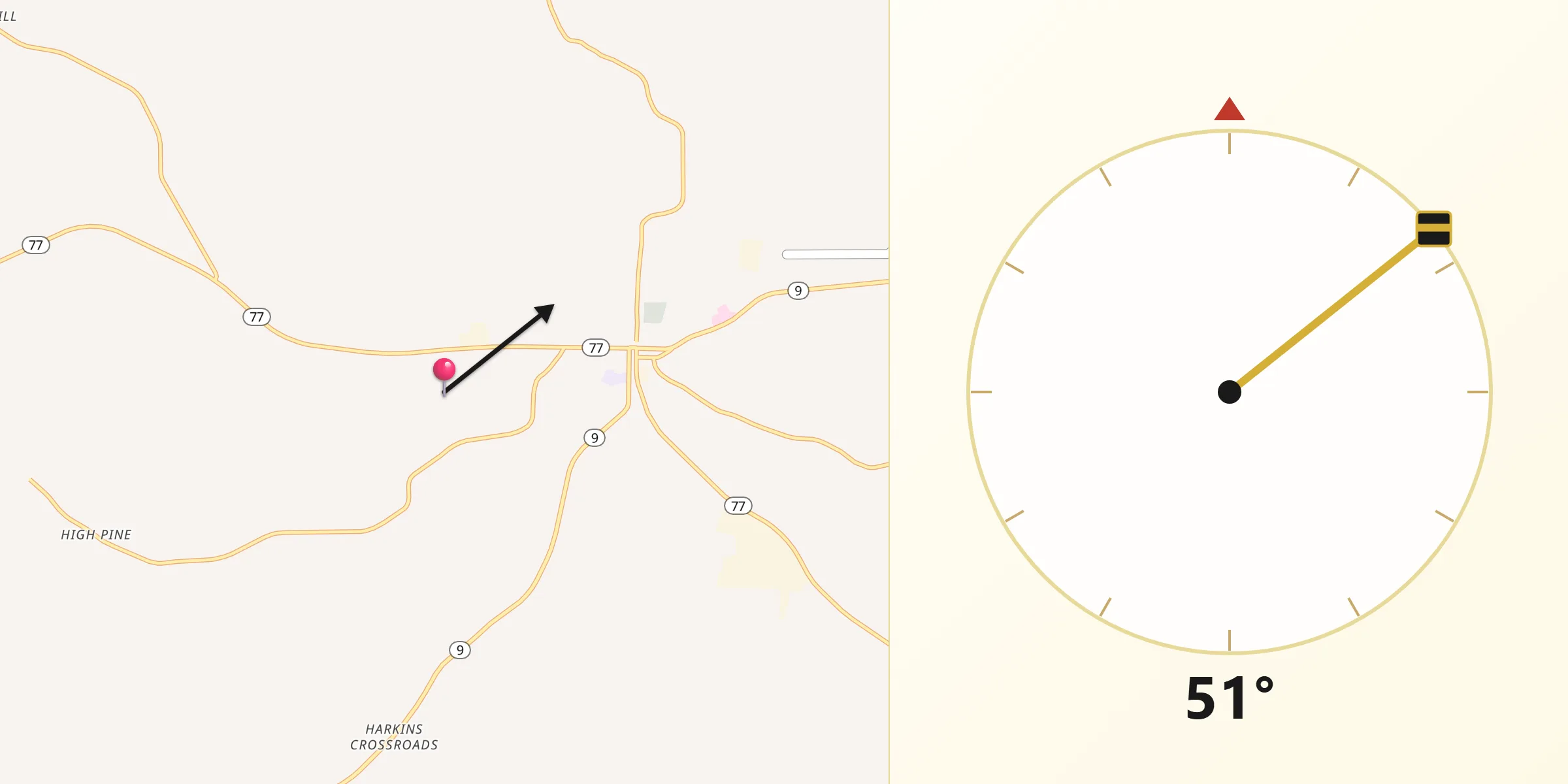 Qibla Direction from Clay County