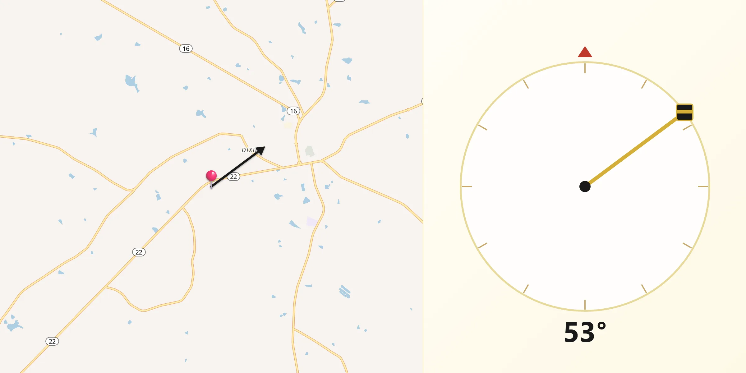 Qibla Direction from Hancock County