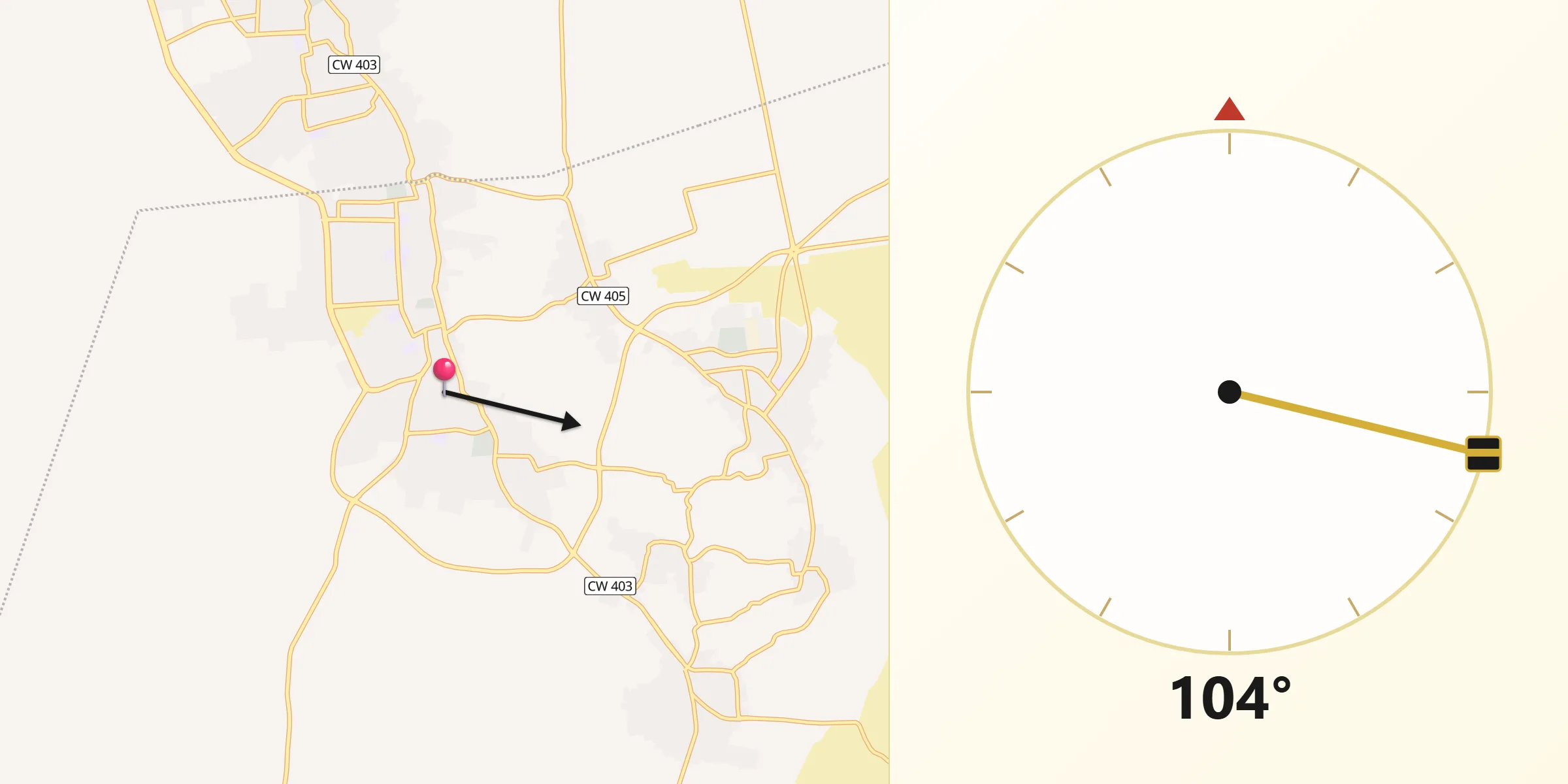 Direction vers la Qibla depuis Robbah