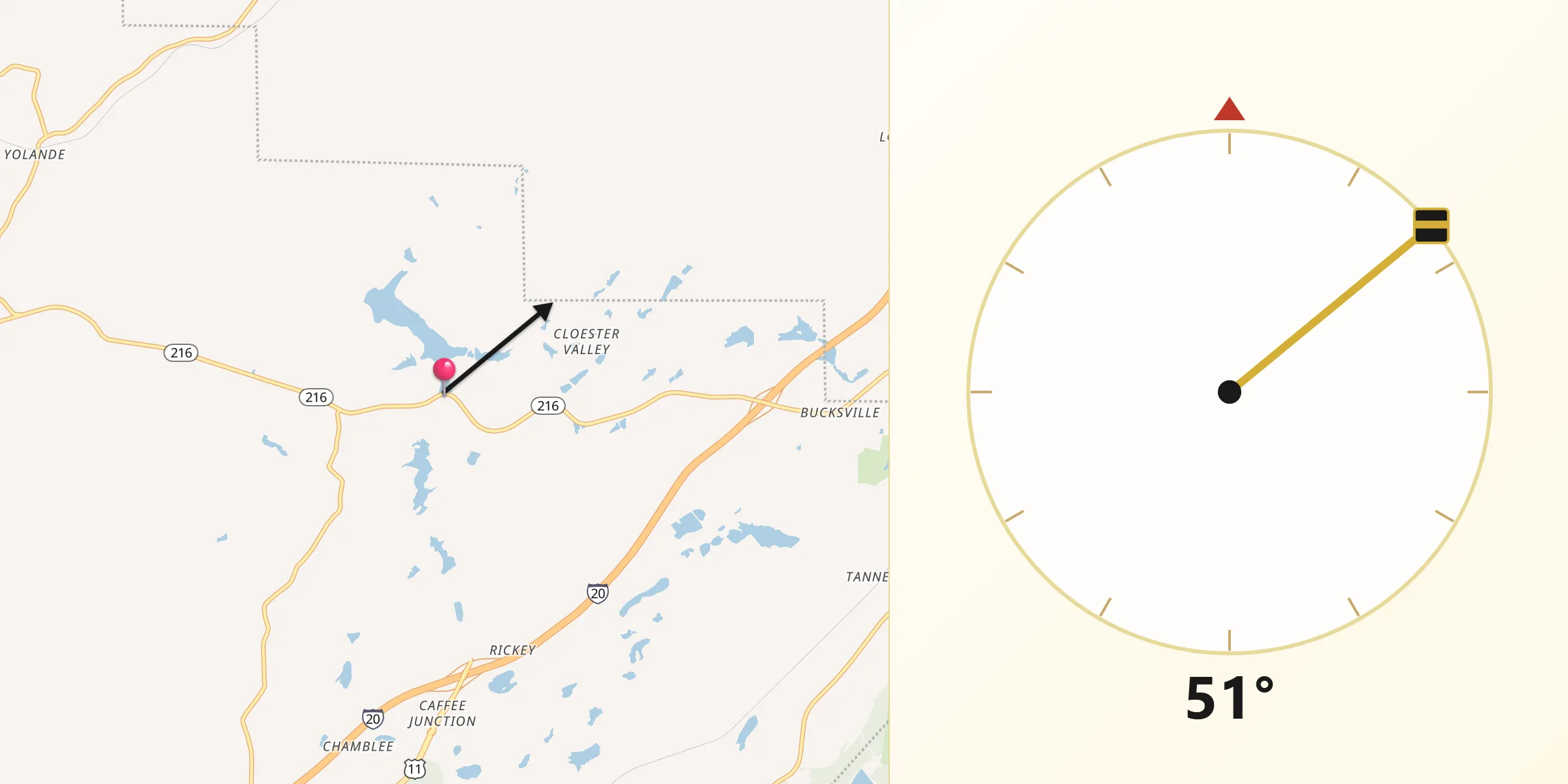 Qibla Direction from Lake View