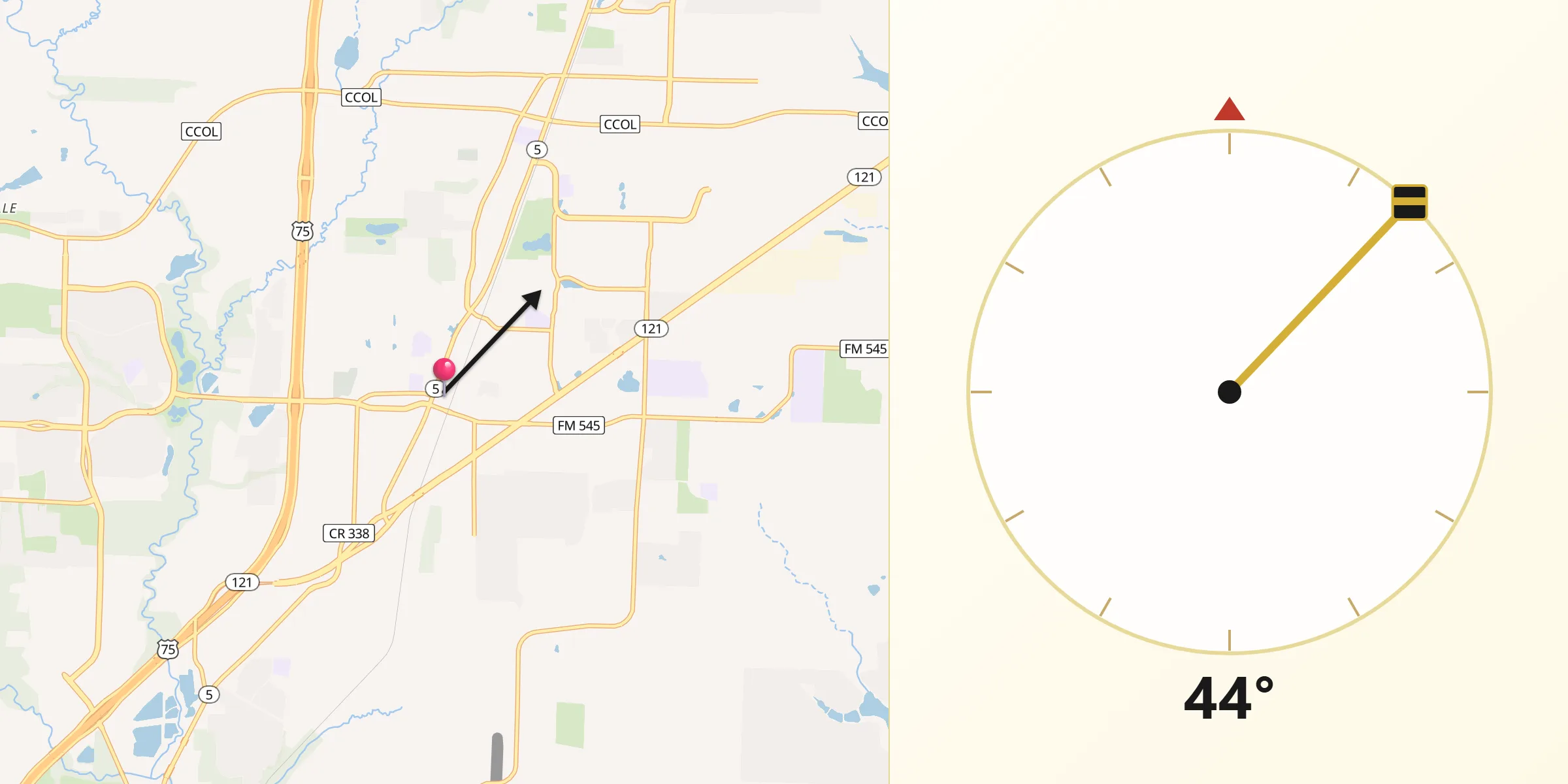 Qibla Direction from Melissa