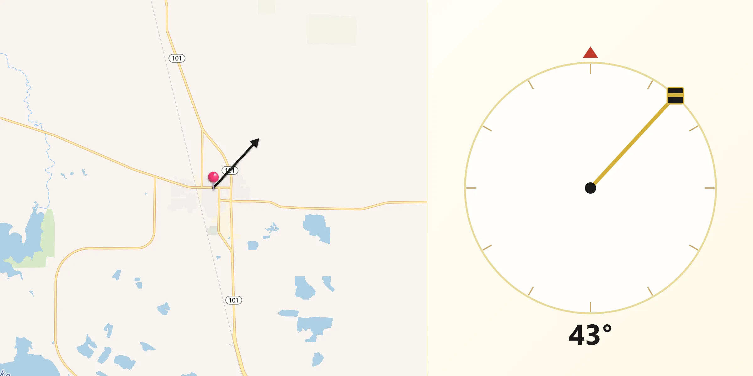 Dirección de la Qibla desde Chico