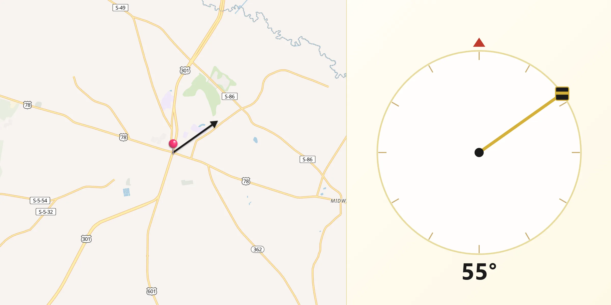 Qibla Direction from Bamberg