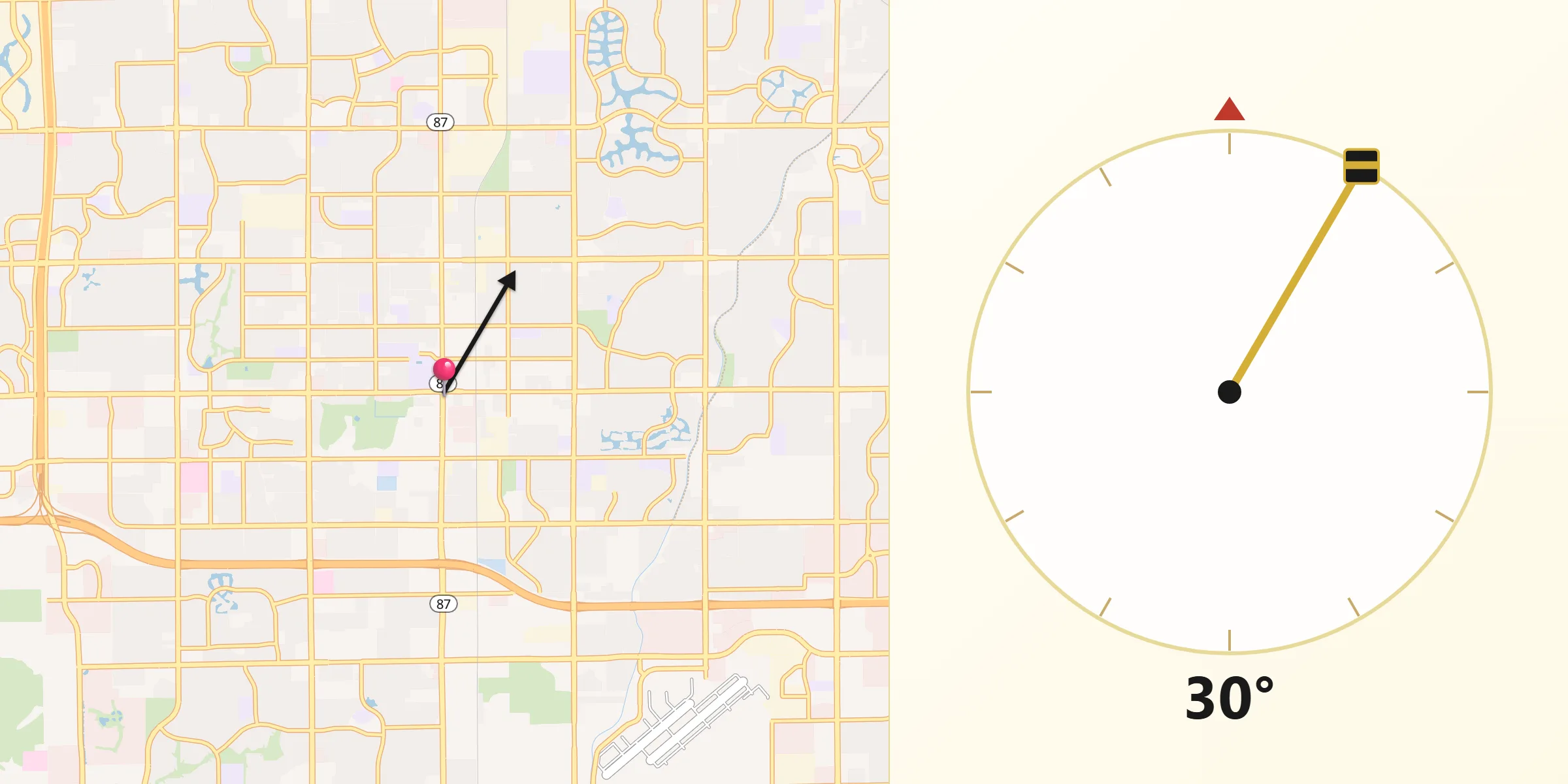 Direzione della Qibla da Chandler