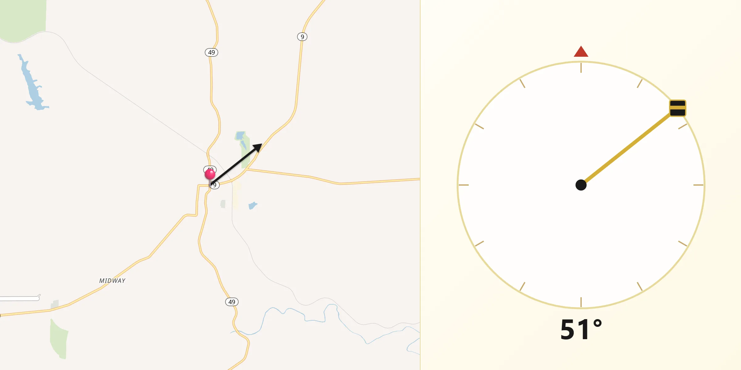 Qibla Direction from Lineville