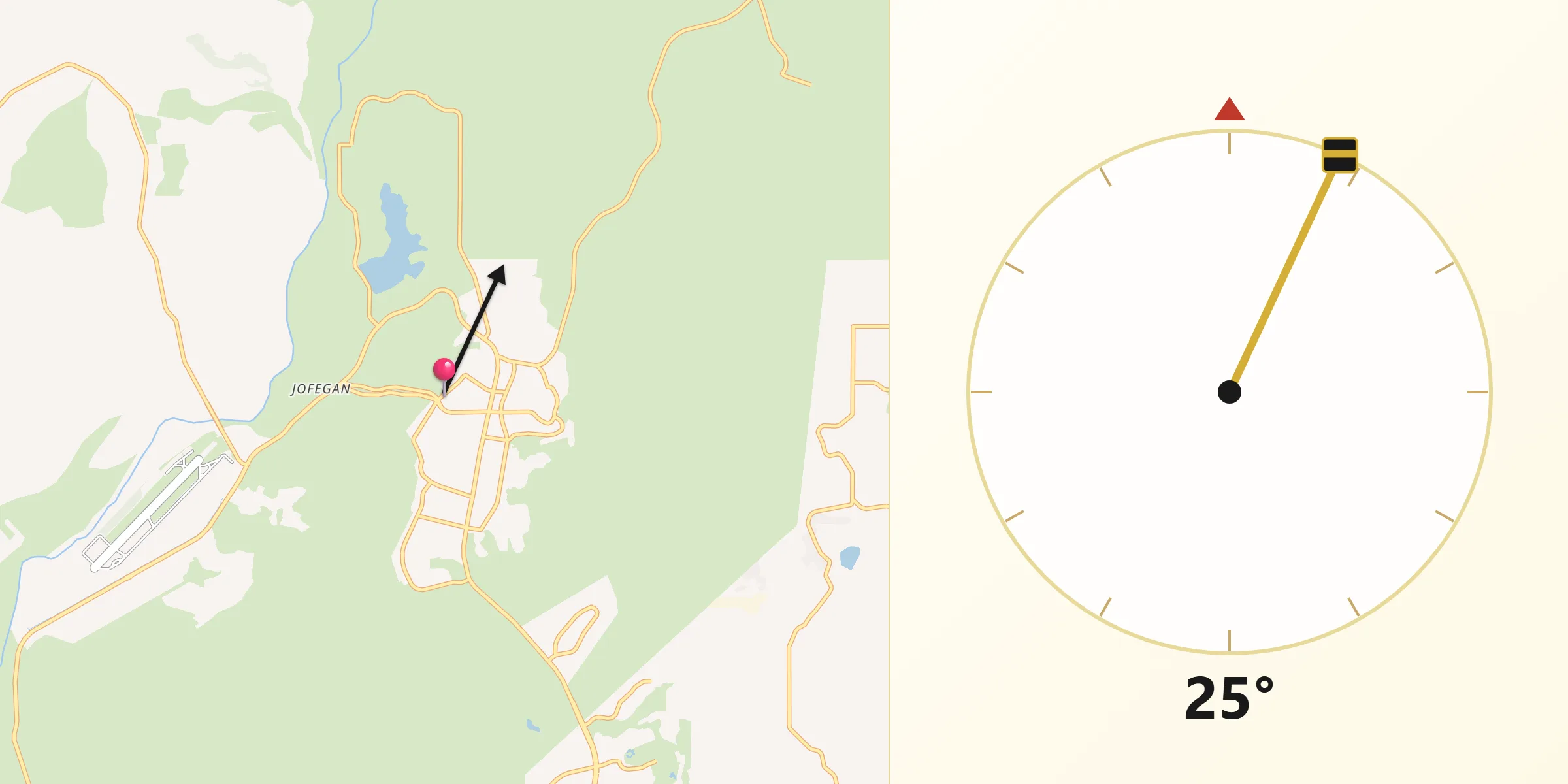 Qibla Direction from Camp Pendleton North