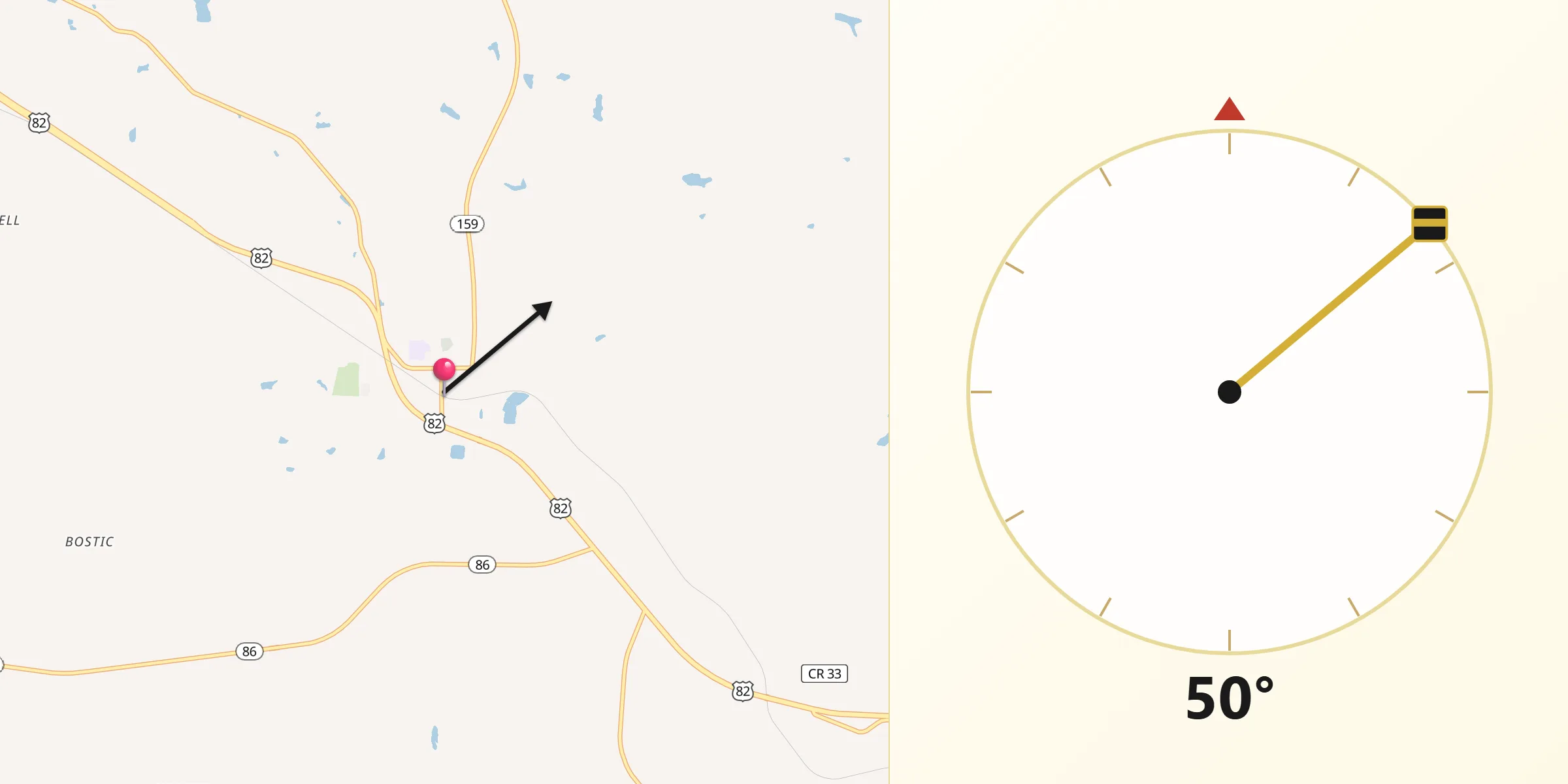 Qibla Direction from Gordo