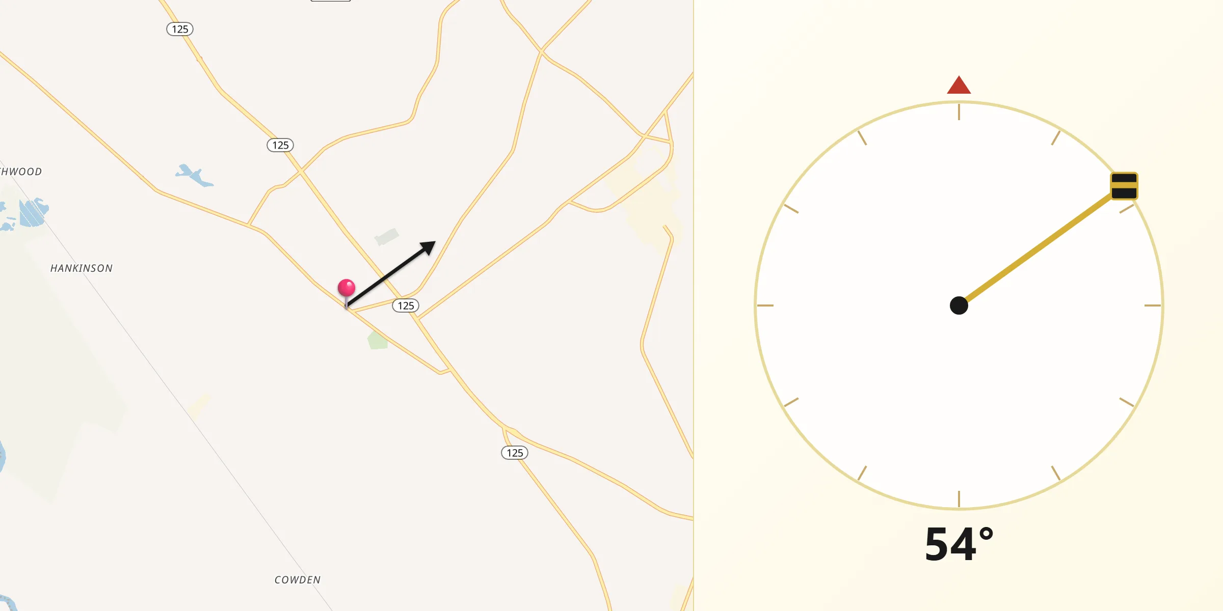 Dirección de la Qibla desde Jackson