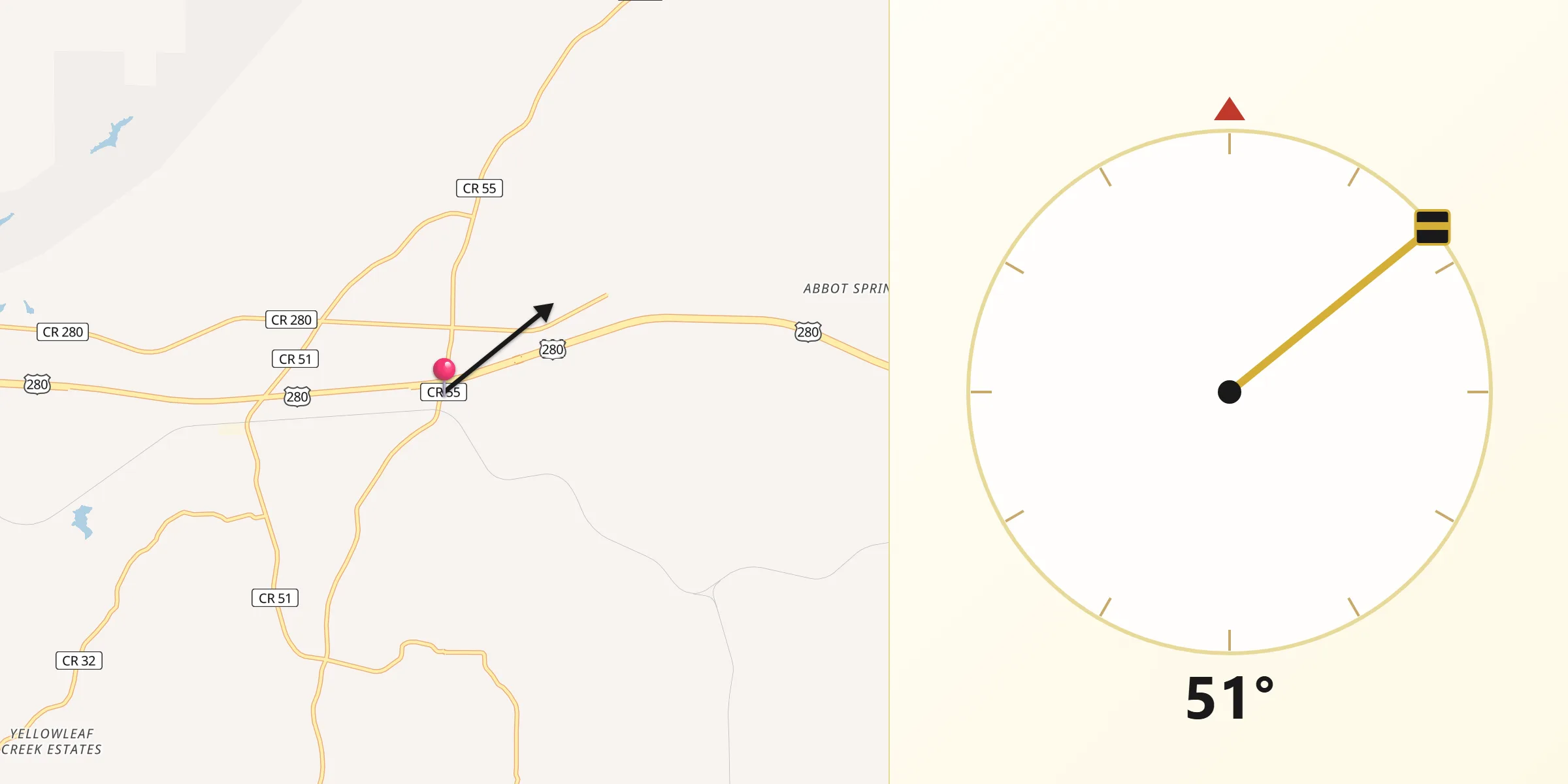 Qibla Direction from Westover