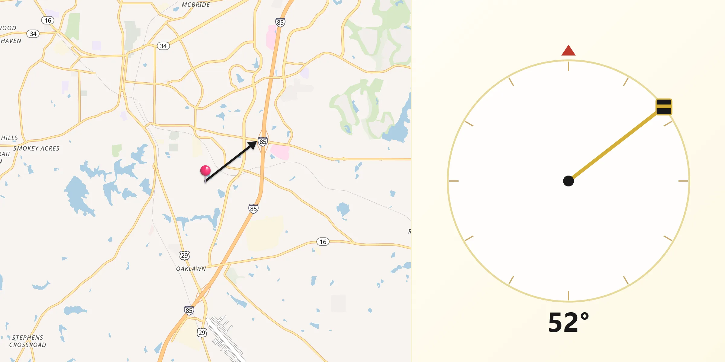 Qibla Direction from East Newnan