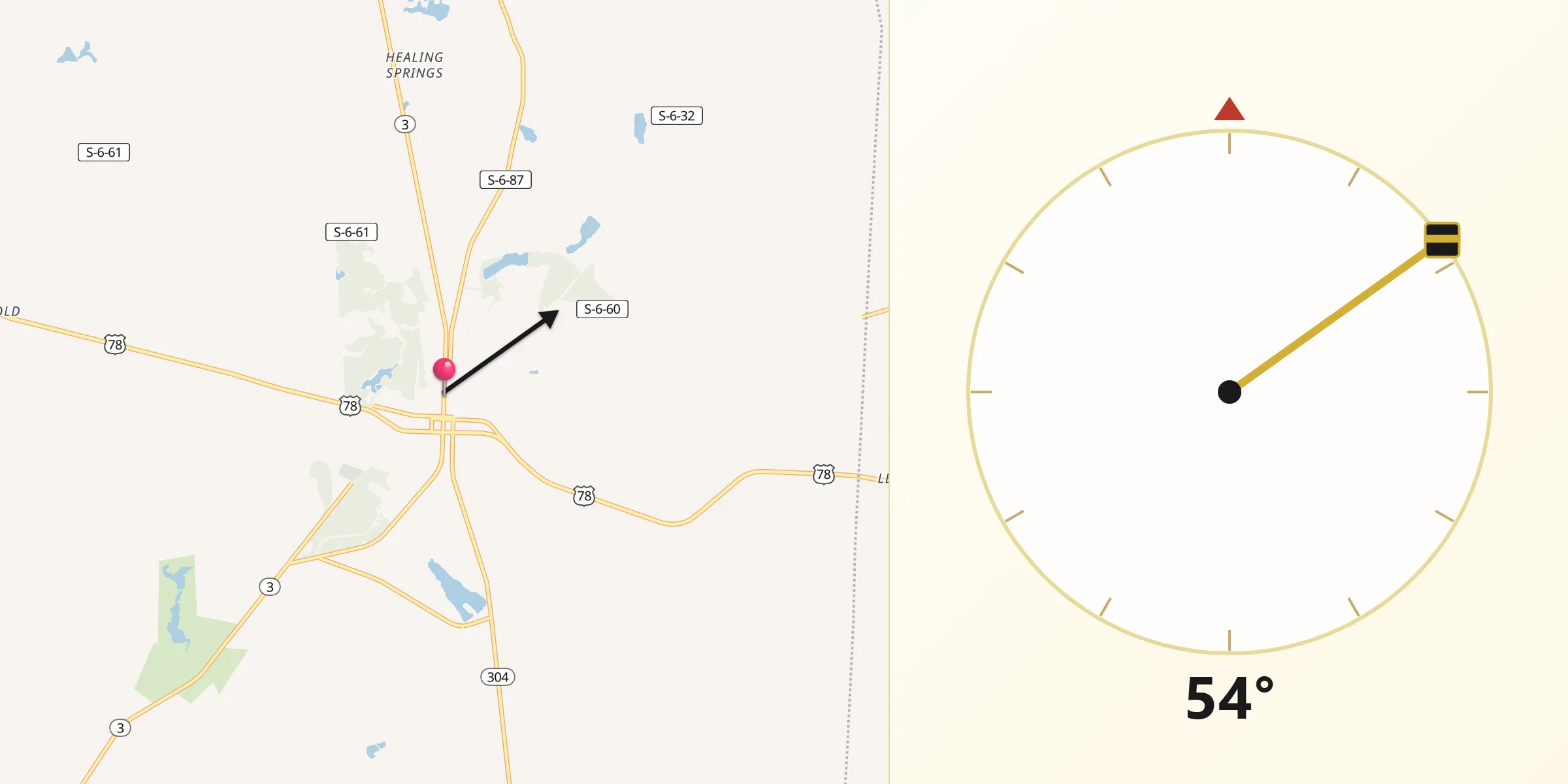 Qibla Direction from Blackville