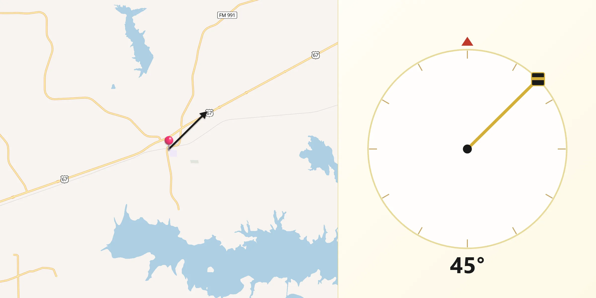 Qibla Direction from Redwater
