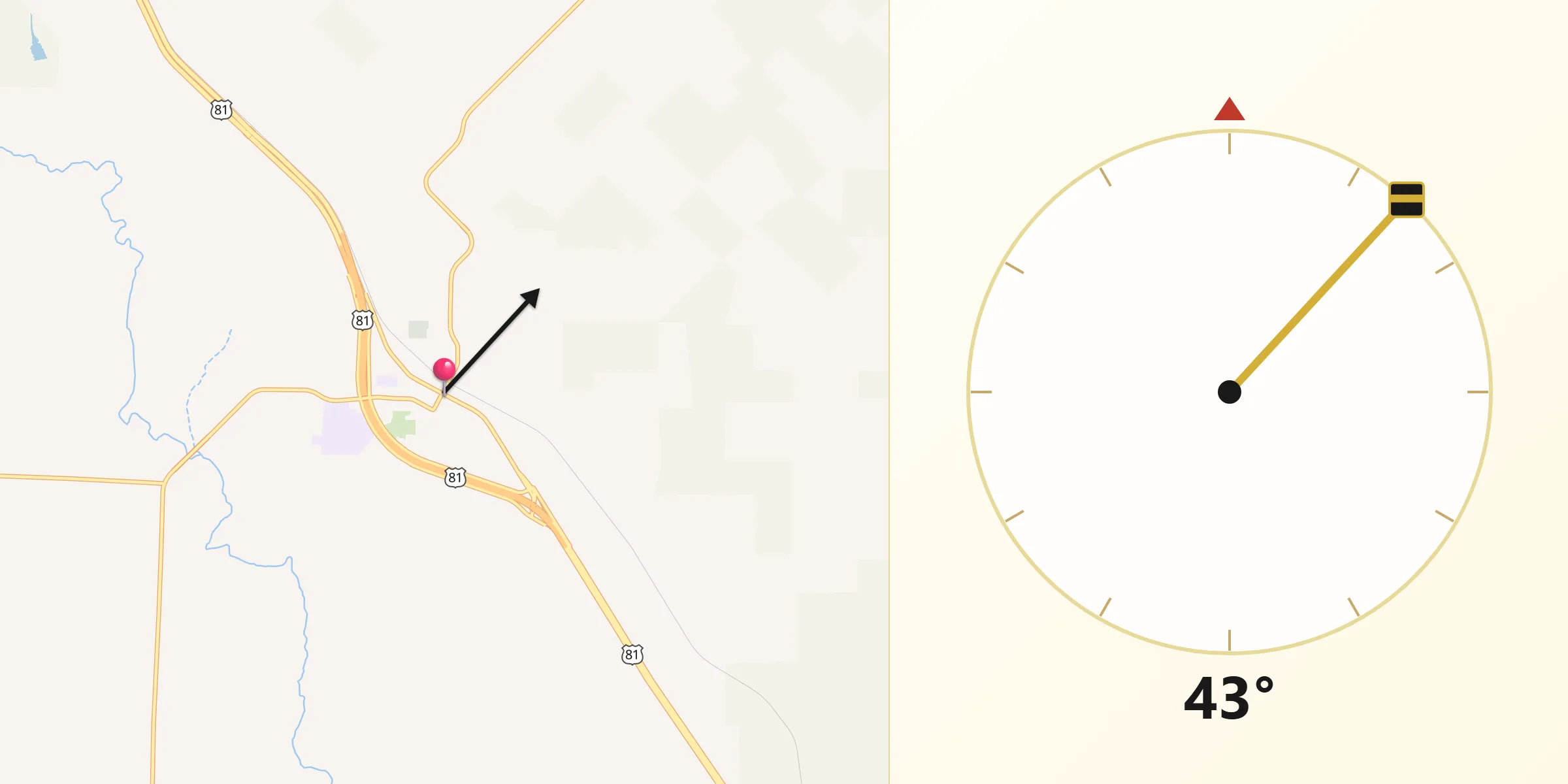 Qibla Direction from Alvord