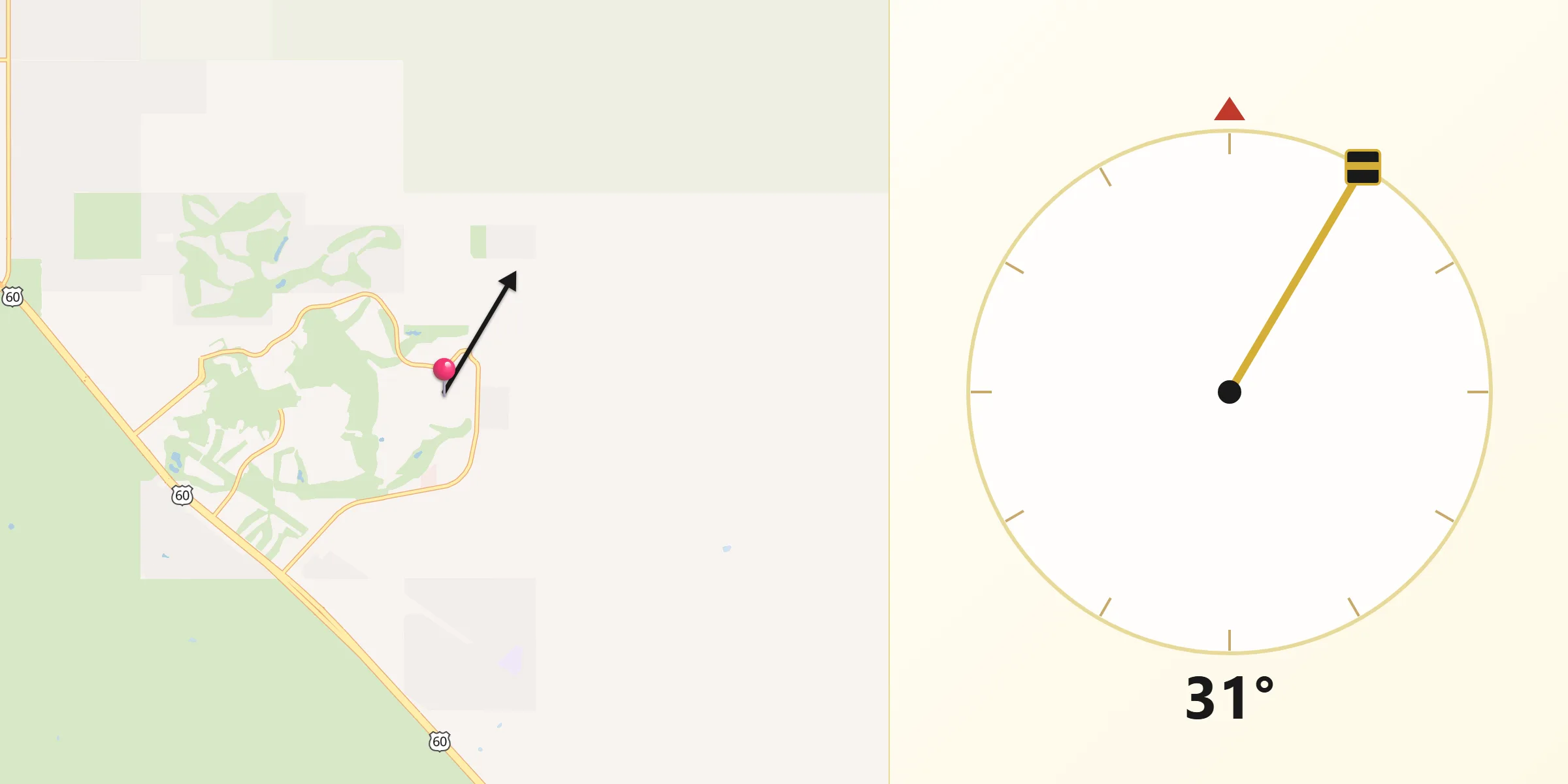 Qibla Direction from Gold Canyon