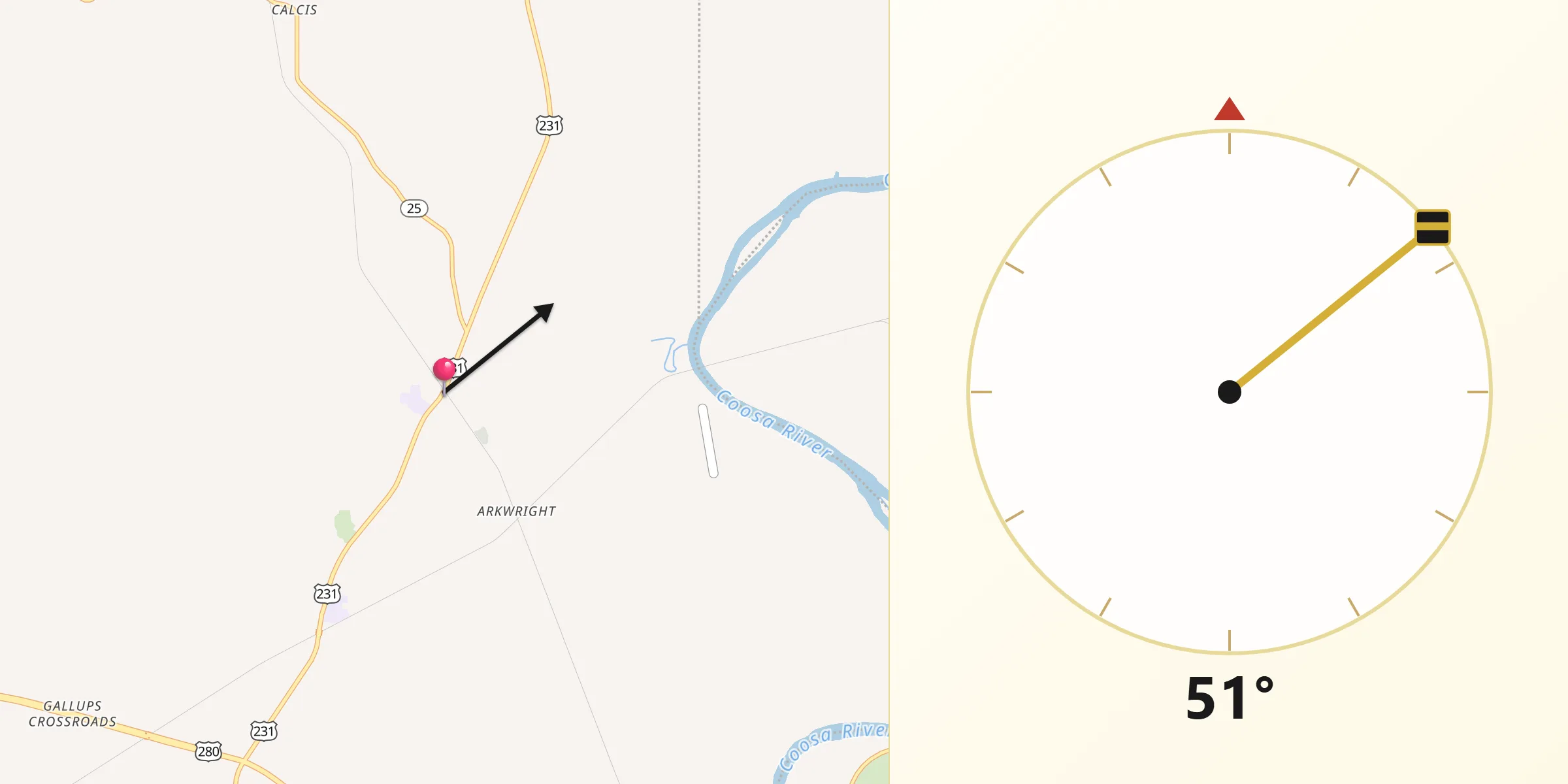 Qibla Direction from Vincent