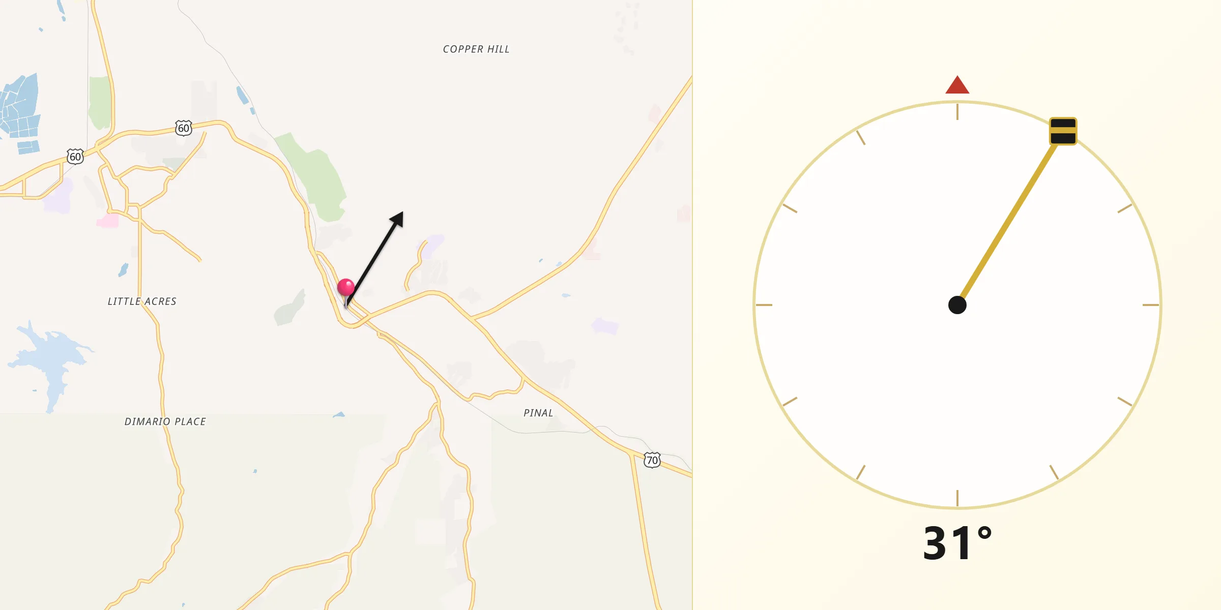 Qibla Direction from Globe