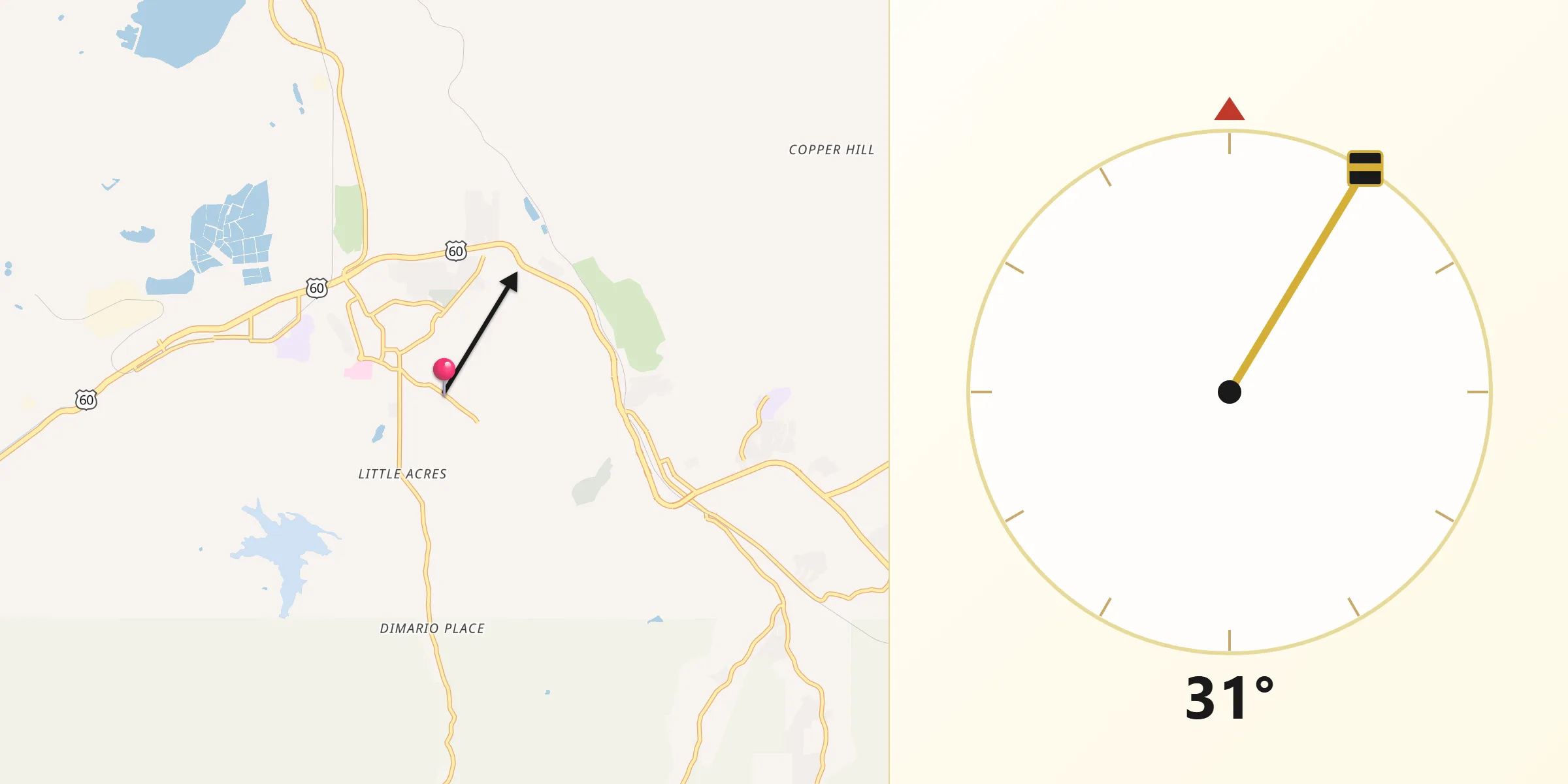 Qibla Direction from Central Heights-Midland City