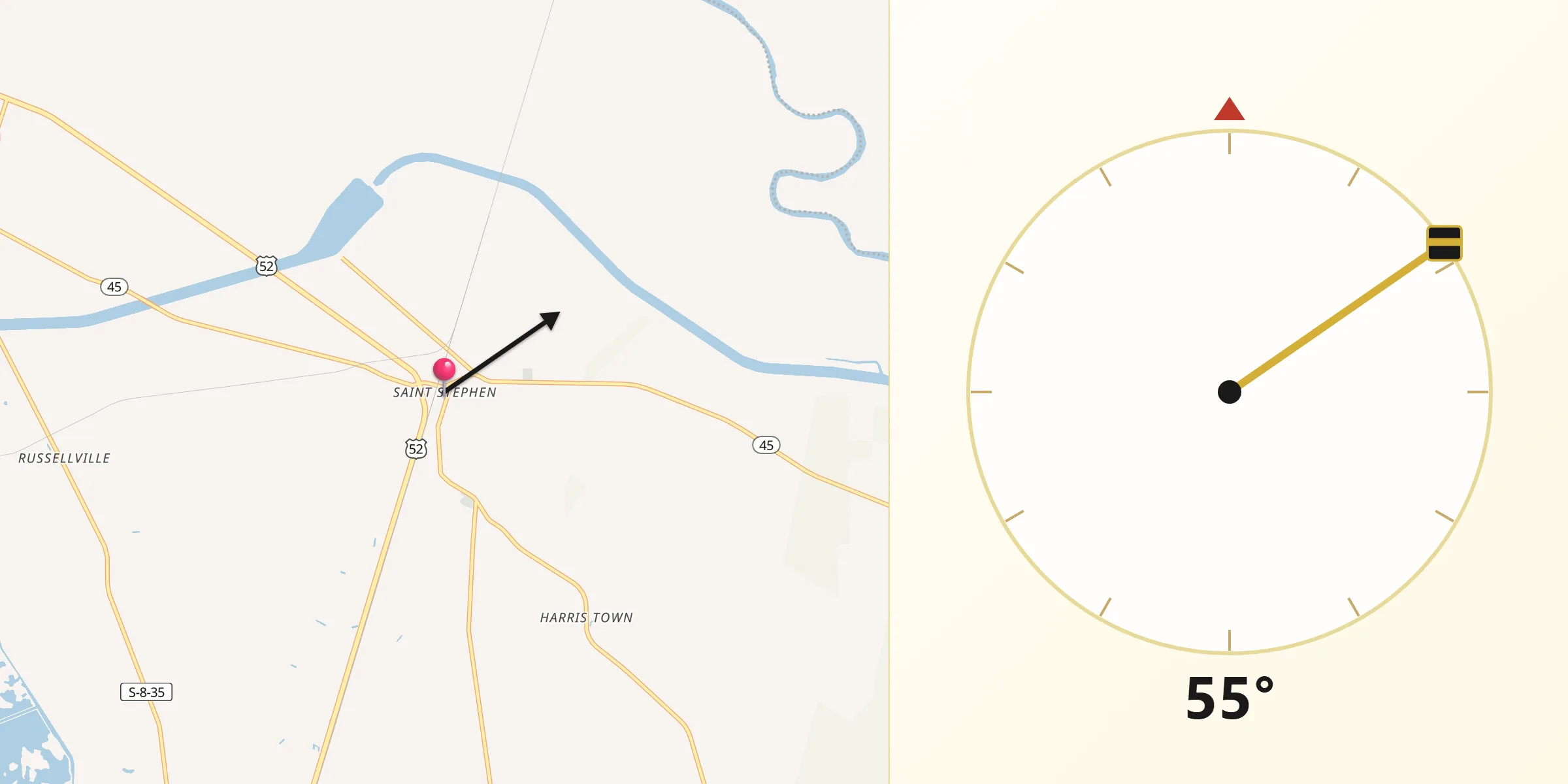 Qibla Direction from Saint Stephen