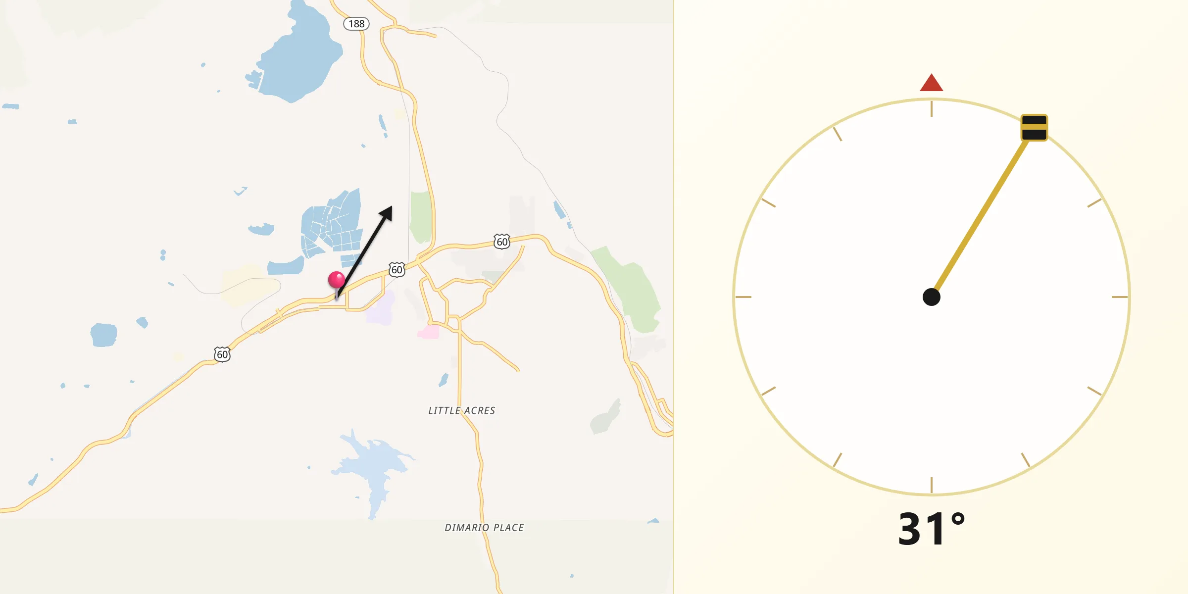 Qibla Direction from Claypool