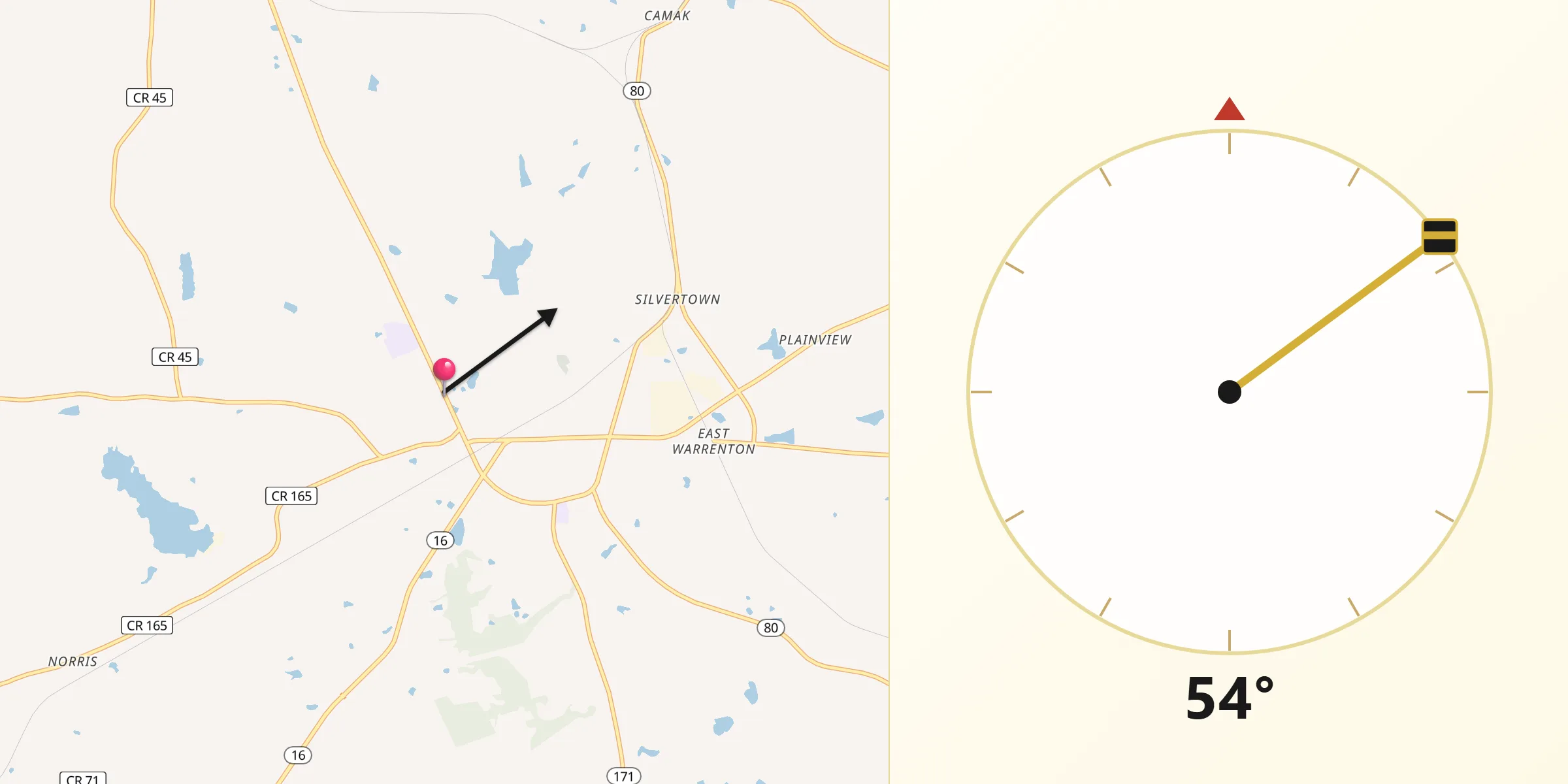 Qibla Direction from West Warrenton