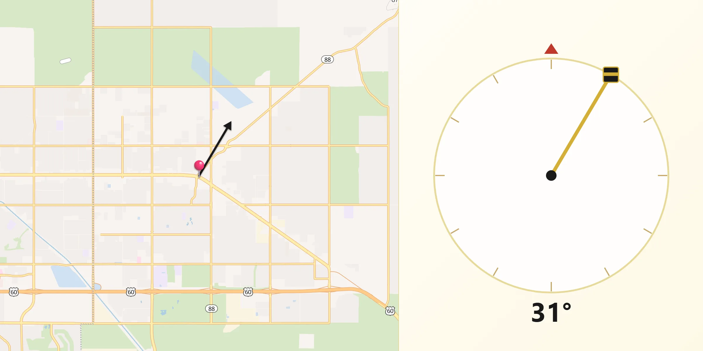 Qibla Direction from Apache Junction