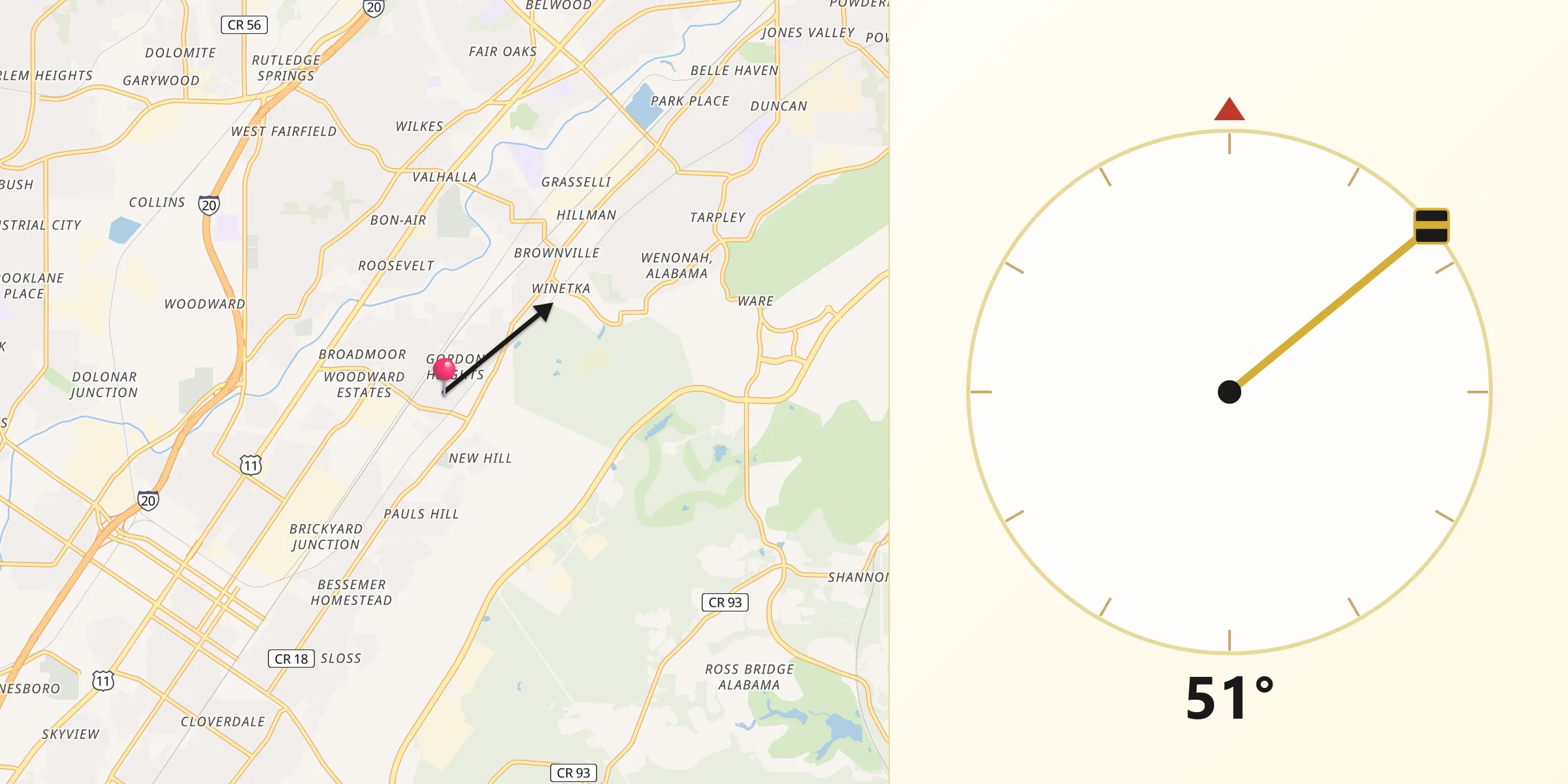 Qibla Direction from Lipscomb