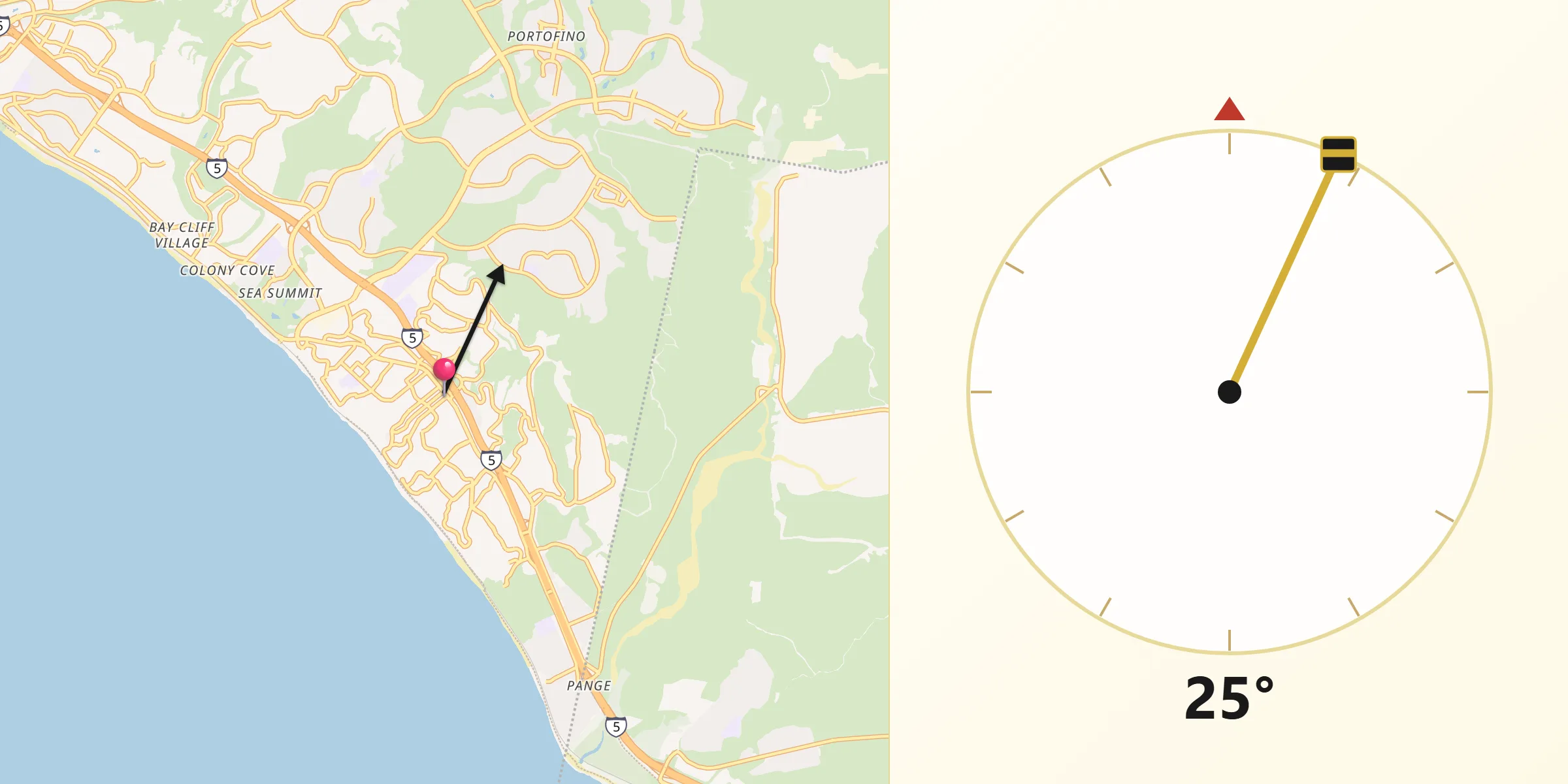 Qibla Direction from San Clemente