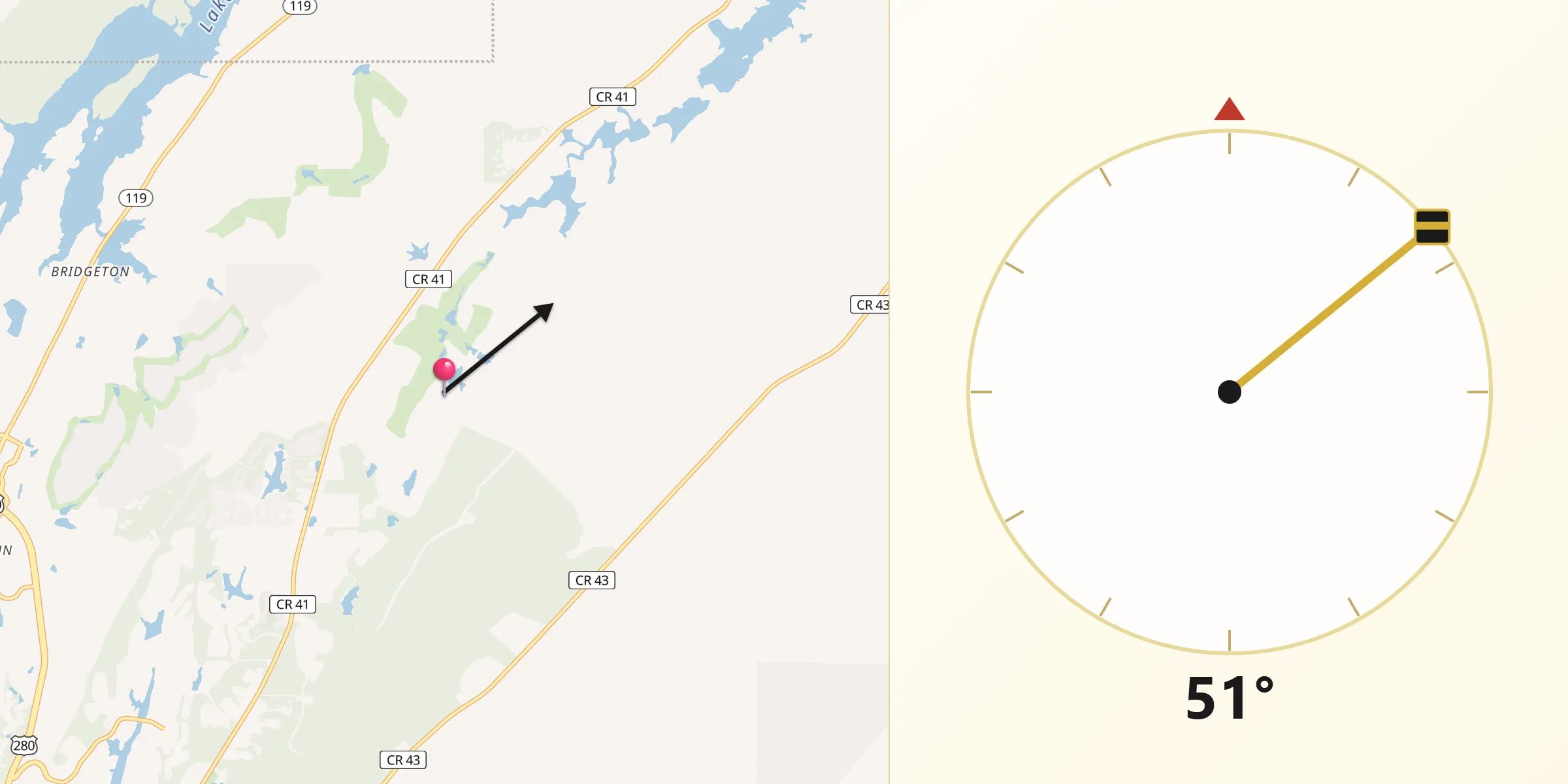 Qibla Direction from Shoal Creek