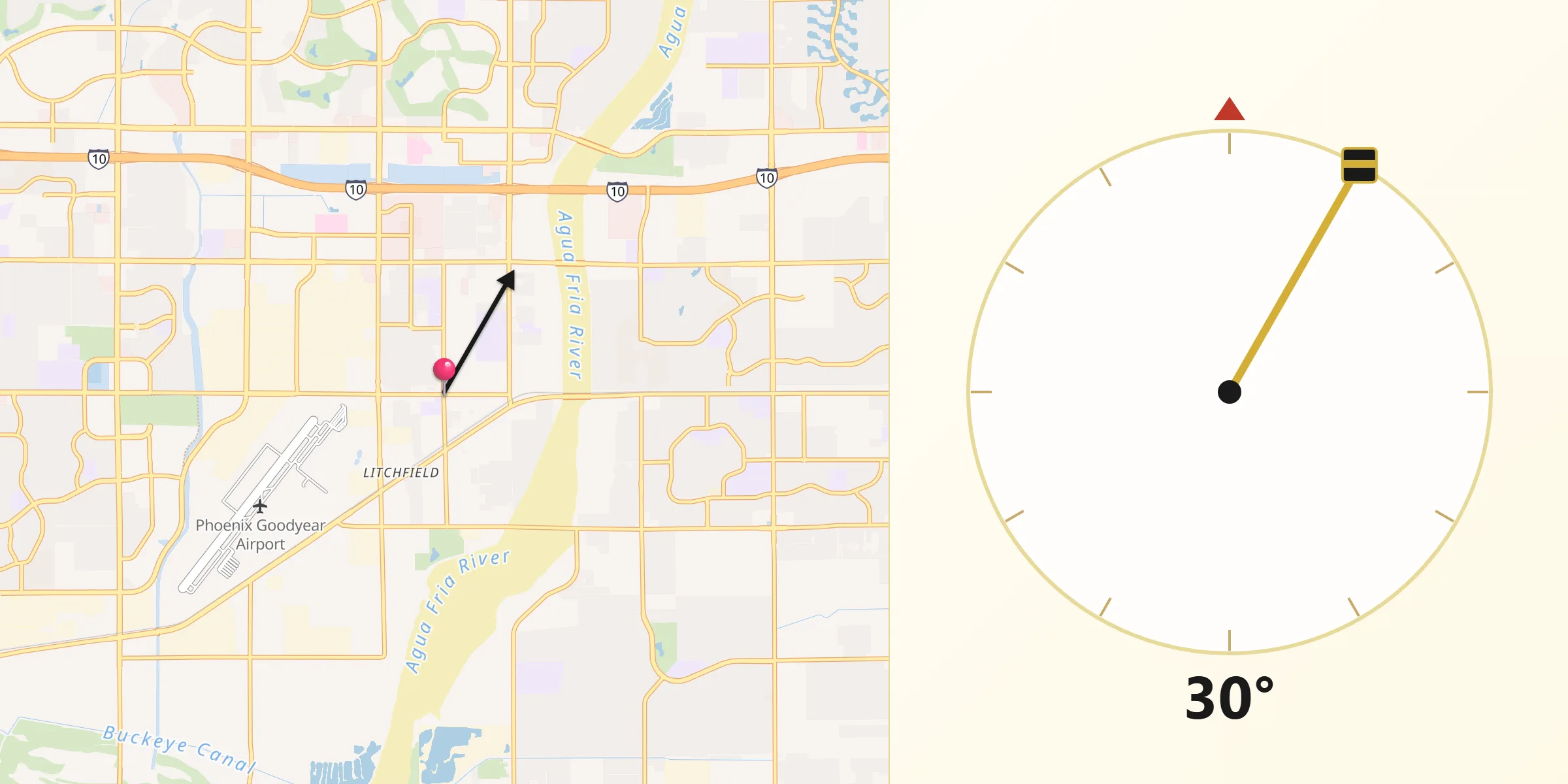 Qibla Direction from Avondale