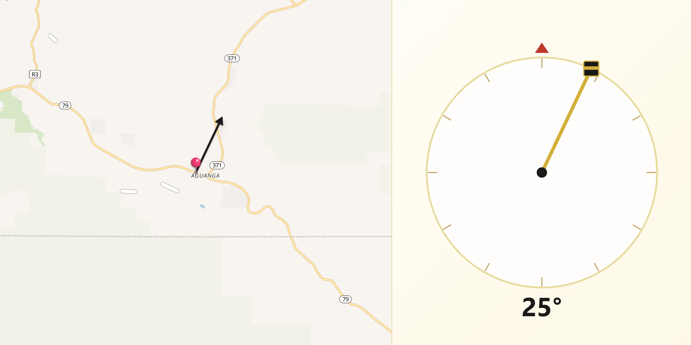 Qibla Direction from Aguanga