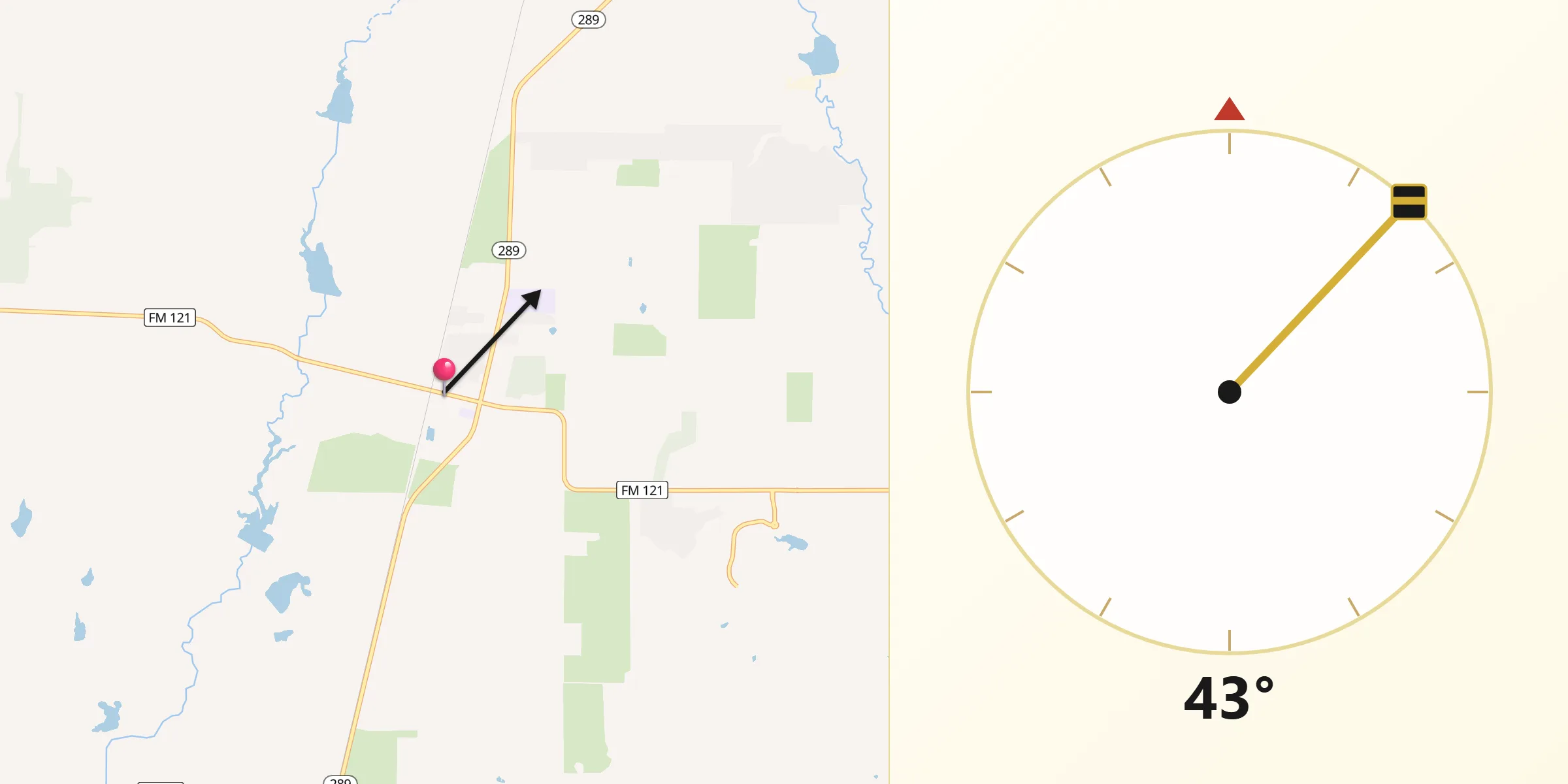 Qibla Direction from Gunter