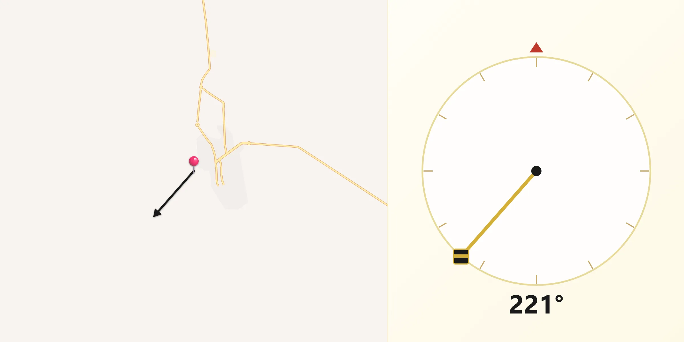 جهت قبله از لای بید