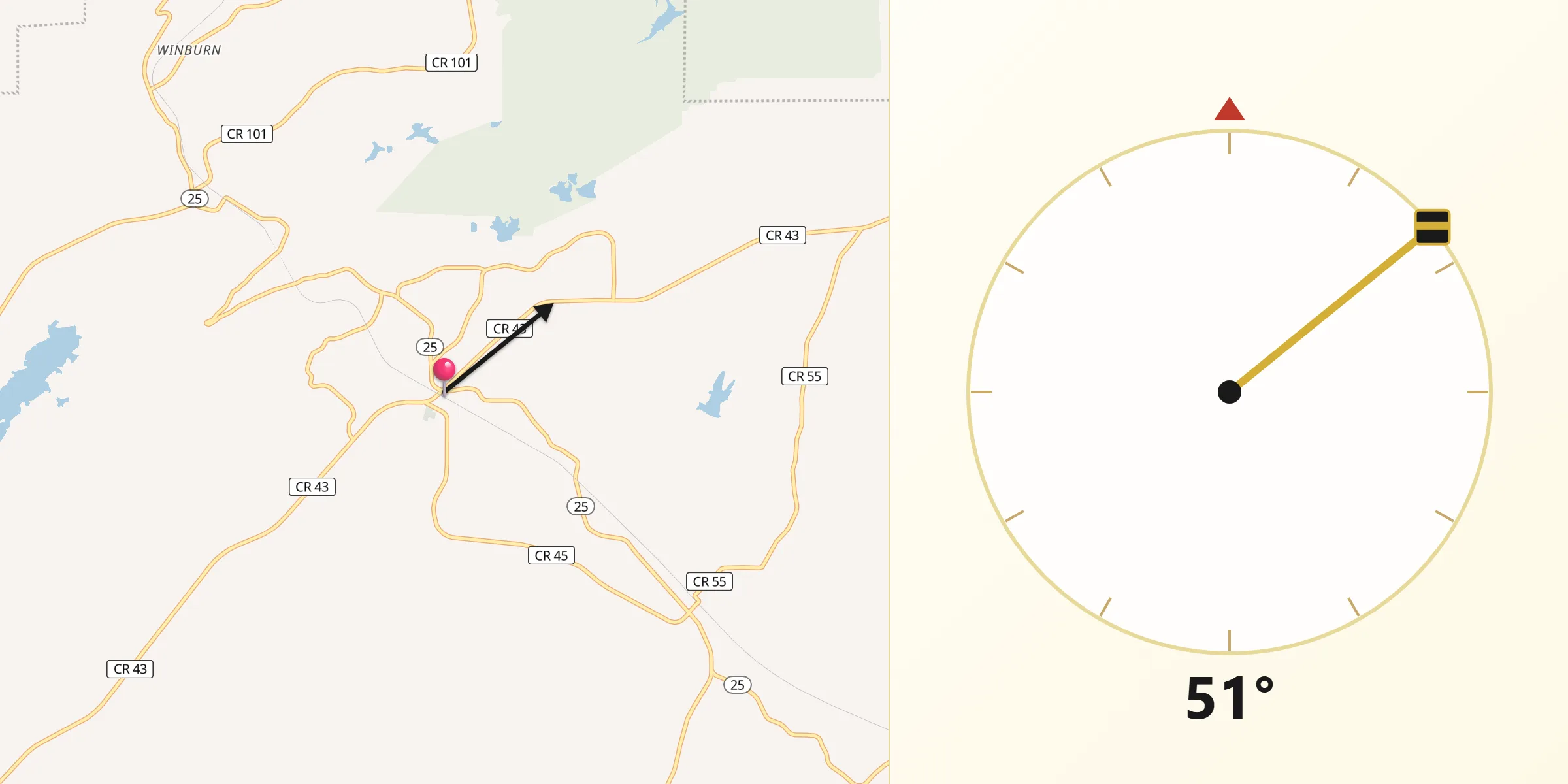 Qibla Direction from Vandiver