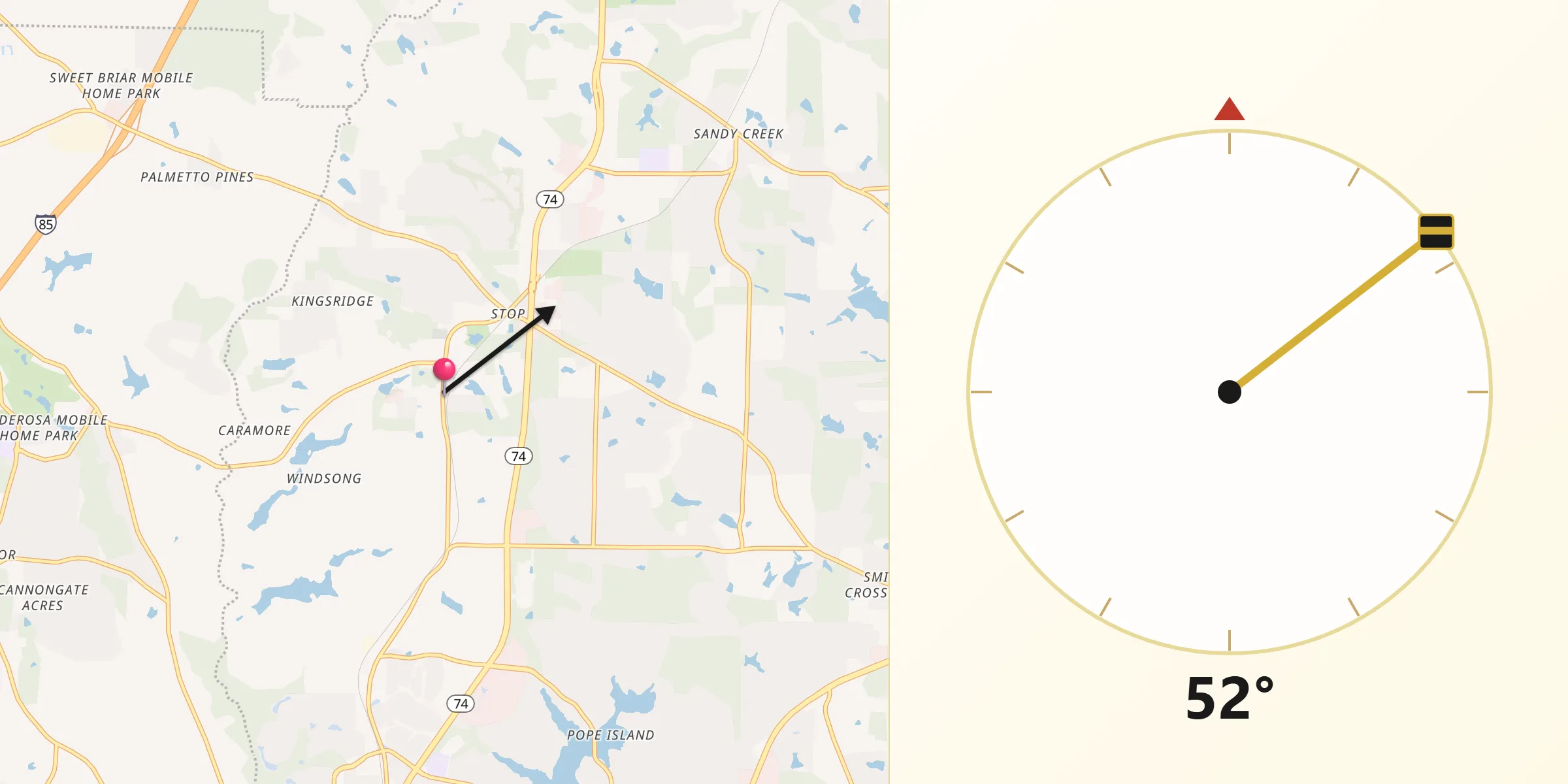 Qibla Direction from Tyrone