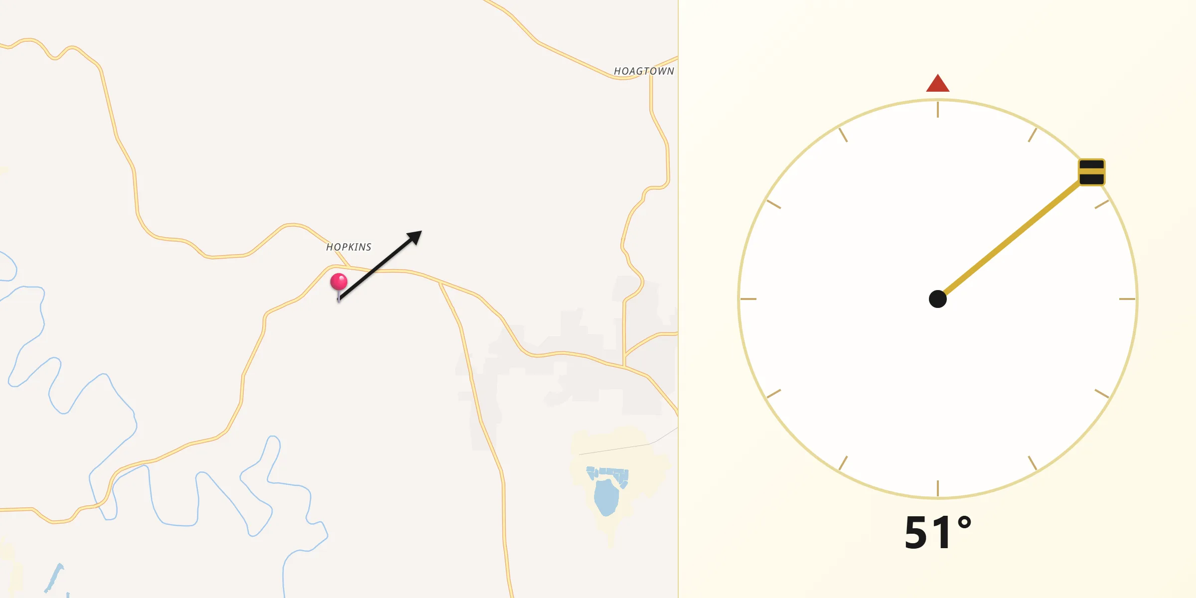 Qibla Direction from Rock Creek
