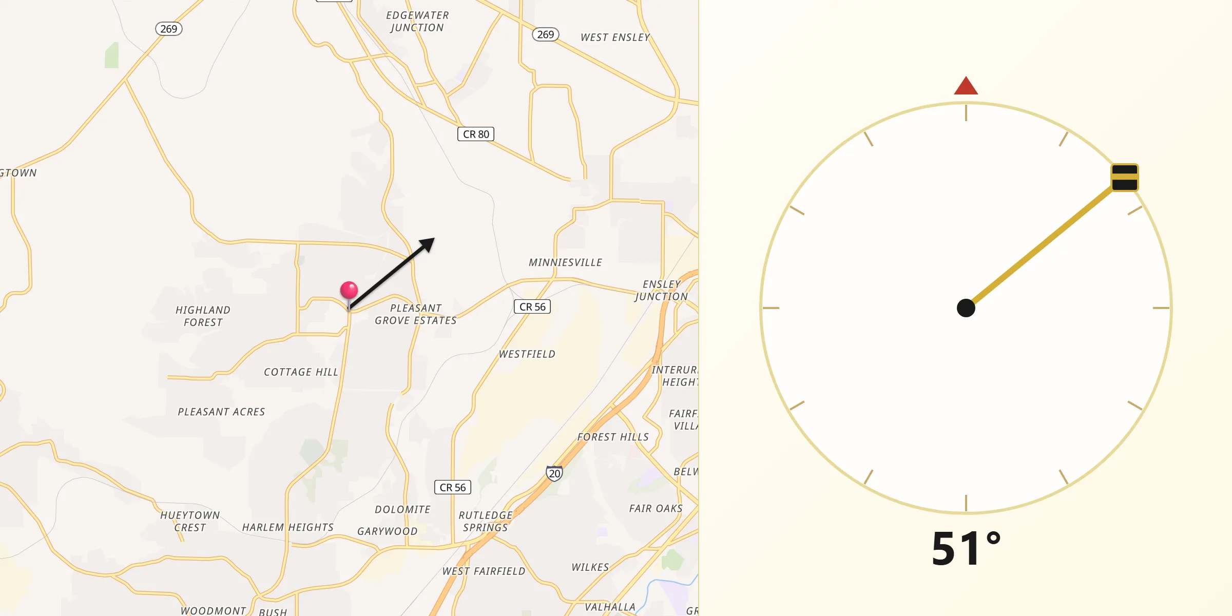 Qibla Direction from Pleasant Grove