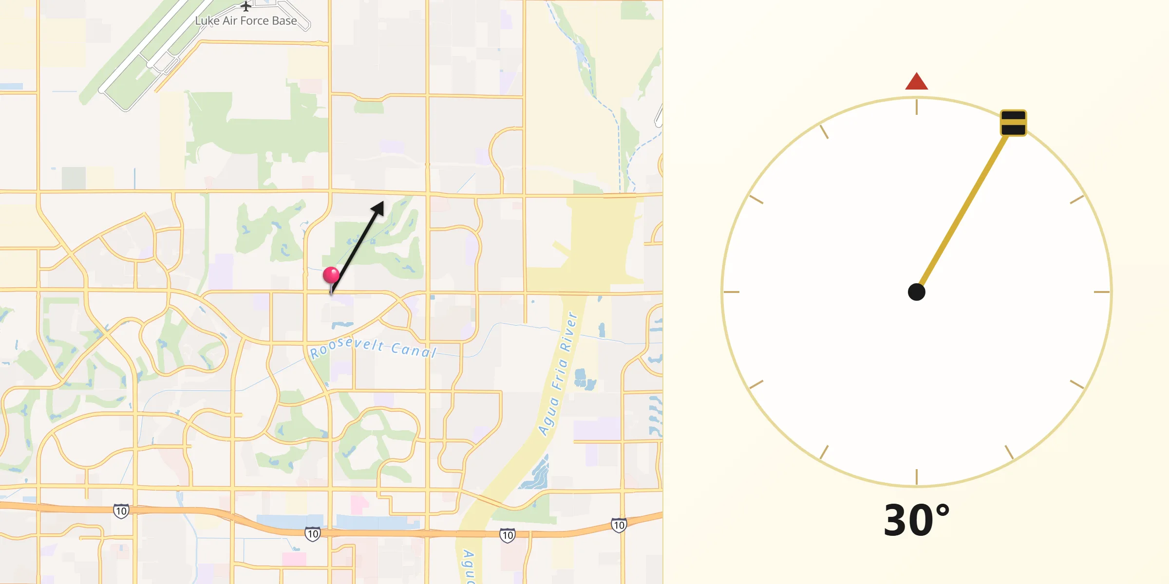 Qibla Direction from Litchfield Park