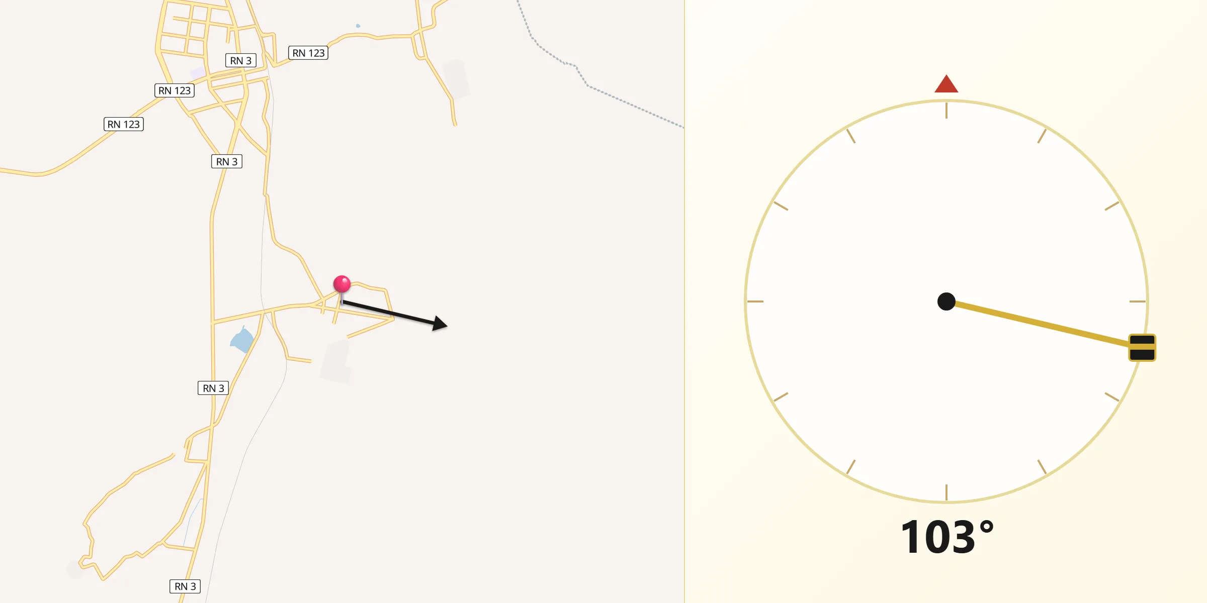 Direction vers la Qibla depuis Sidi Amrane