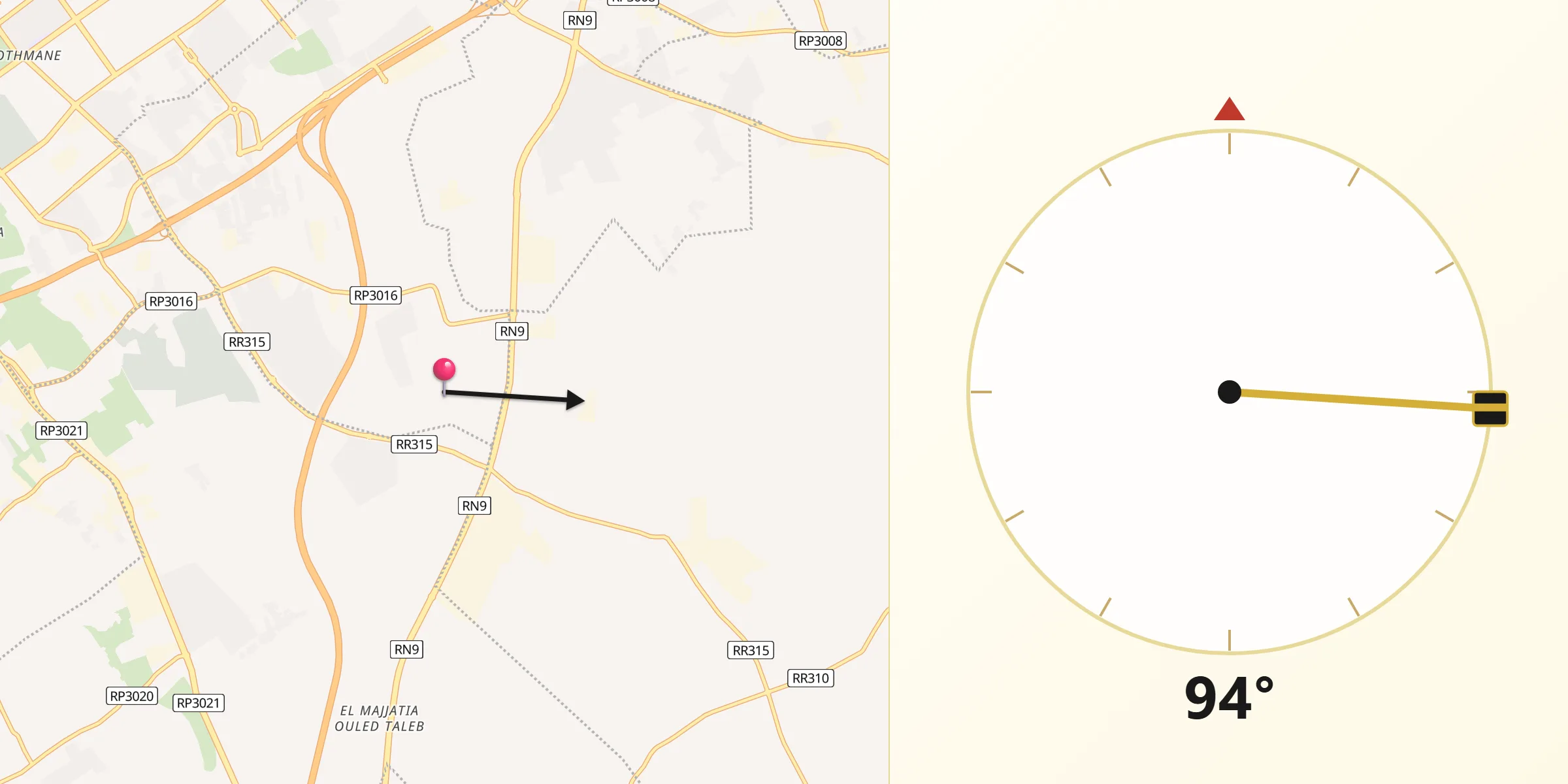اتجاه القبلة من المديونة