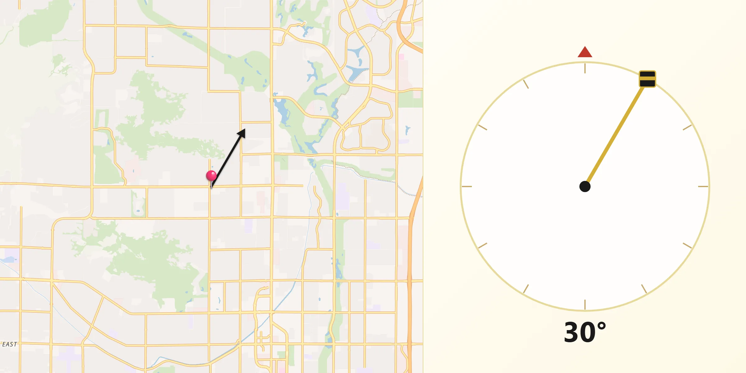 Qibla Direction from Paradise Valley