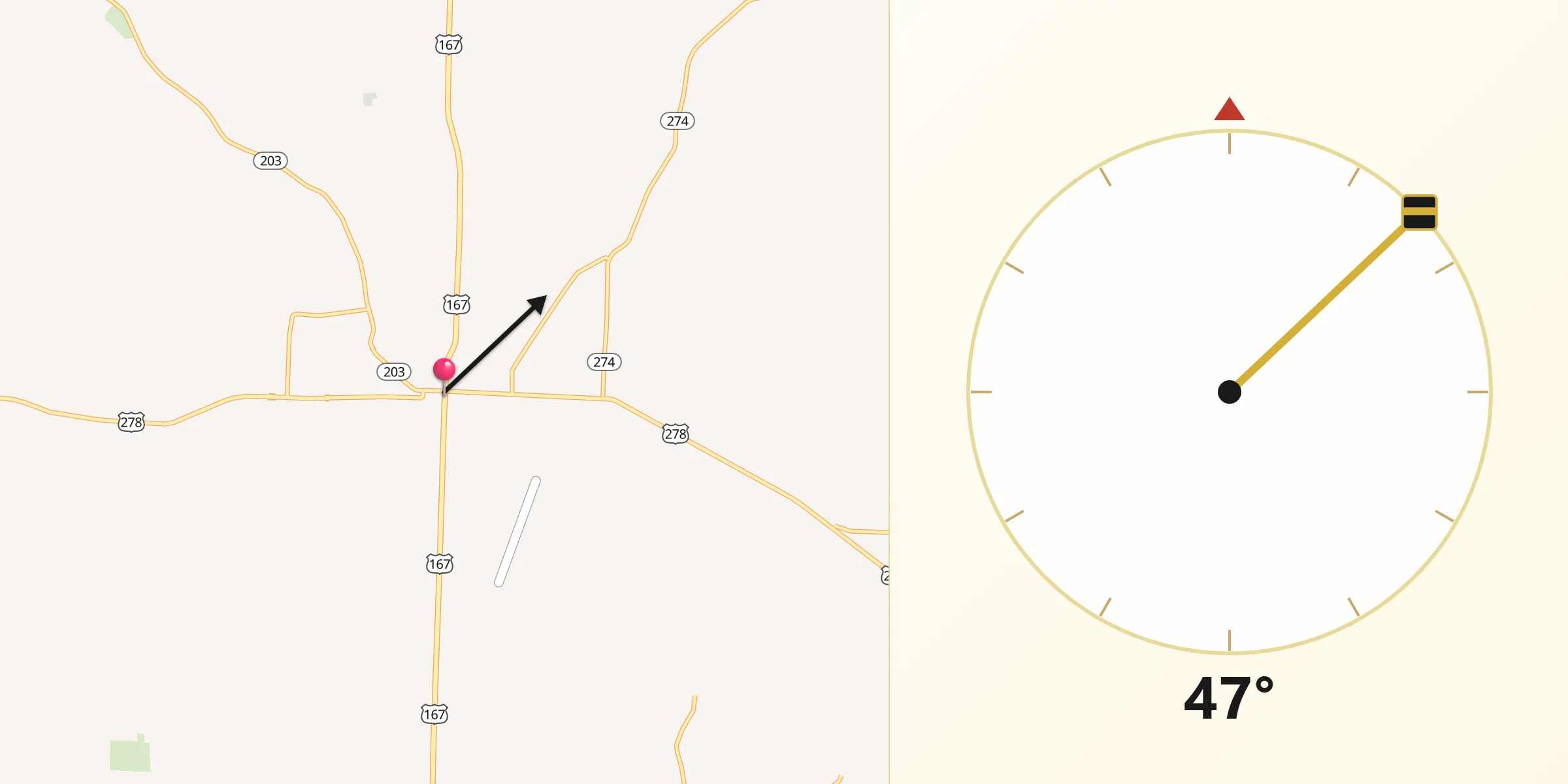 Qibla Direction from Hampton