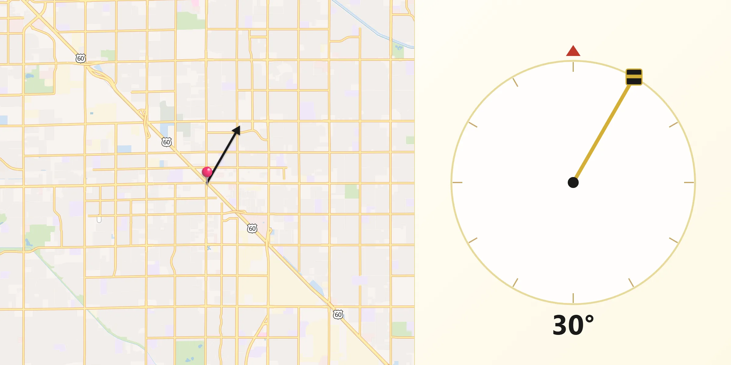 Direzione della Qibla da Glendale