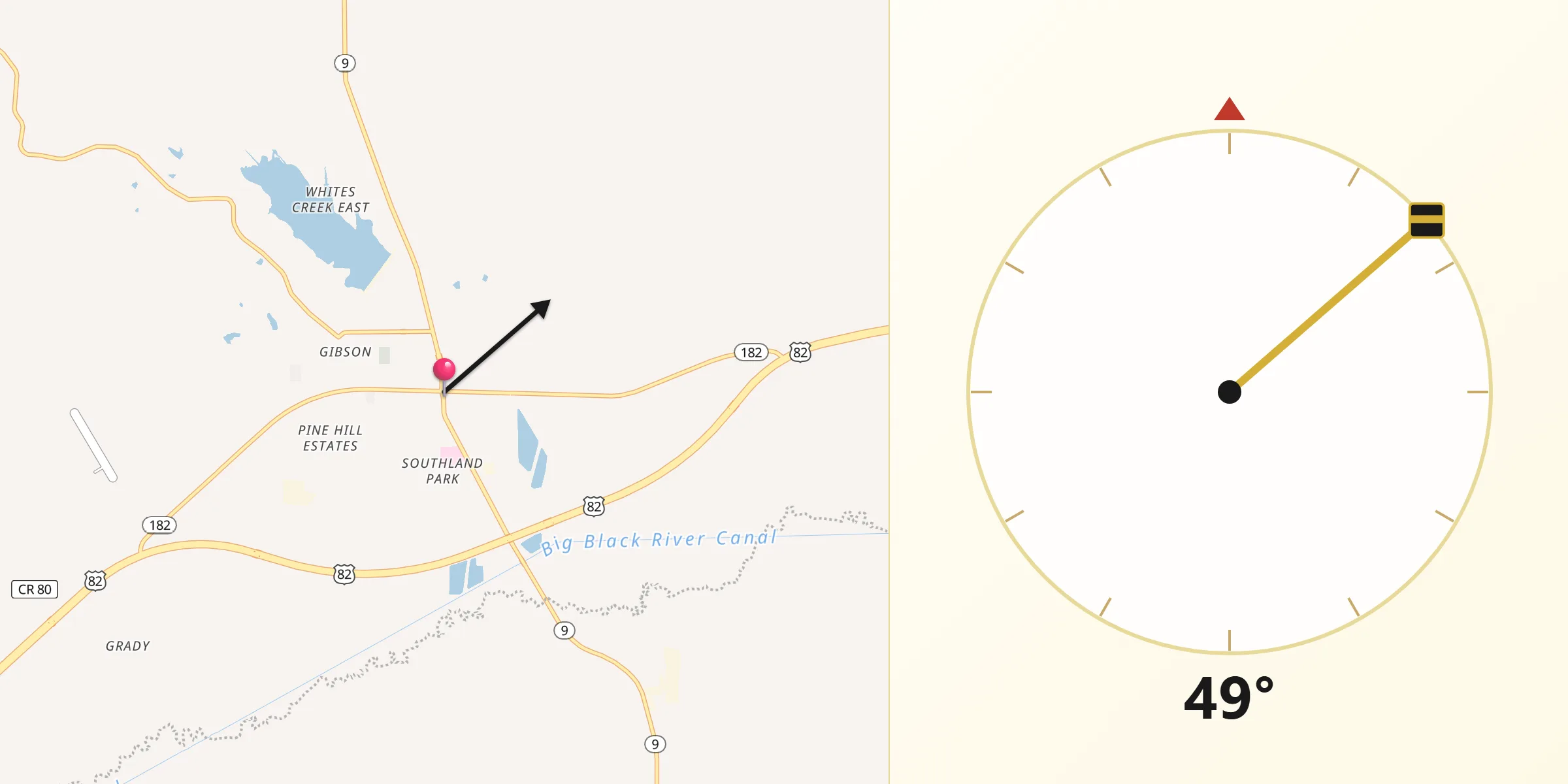 Qibla Direction from Eupora