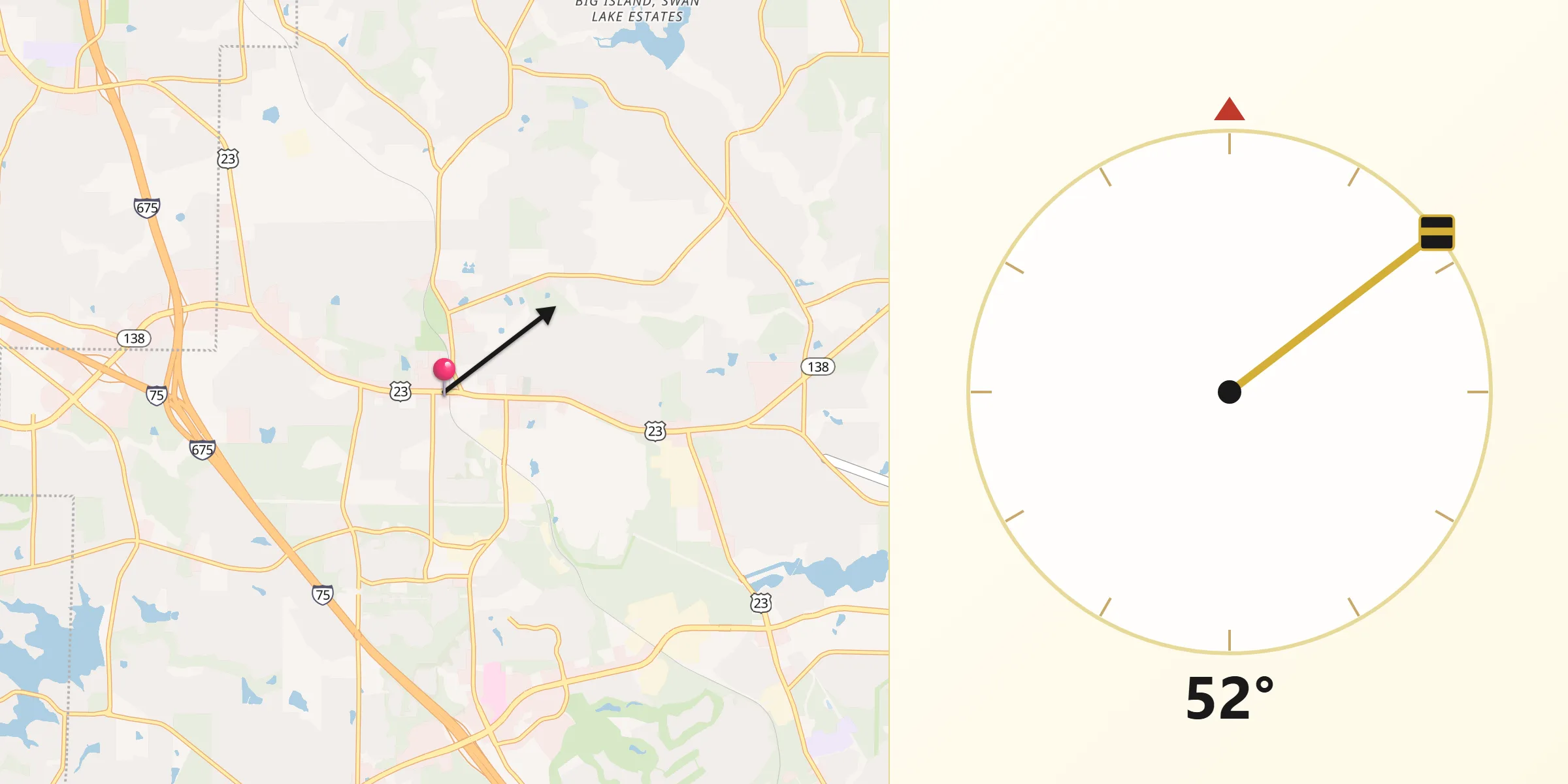 Qibla Direction from Stockbridge
